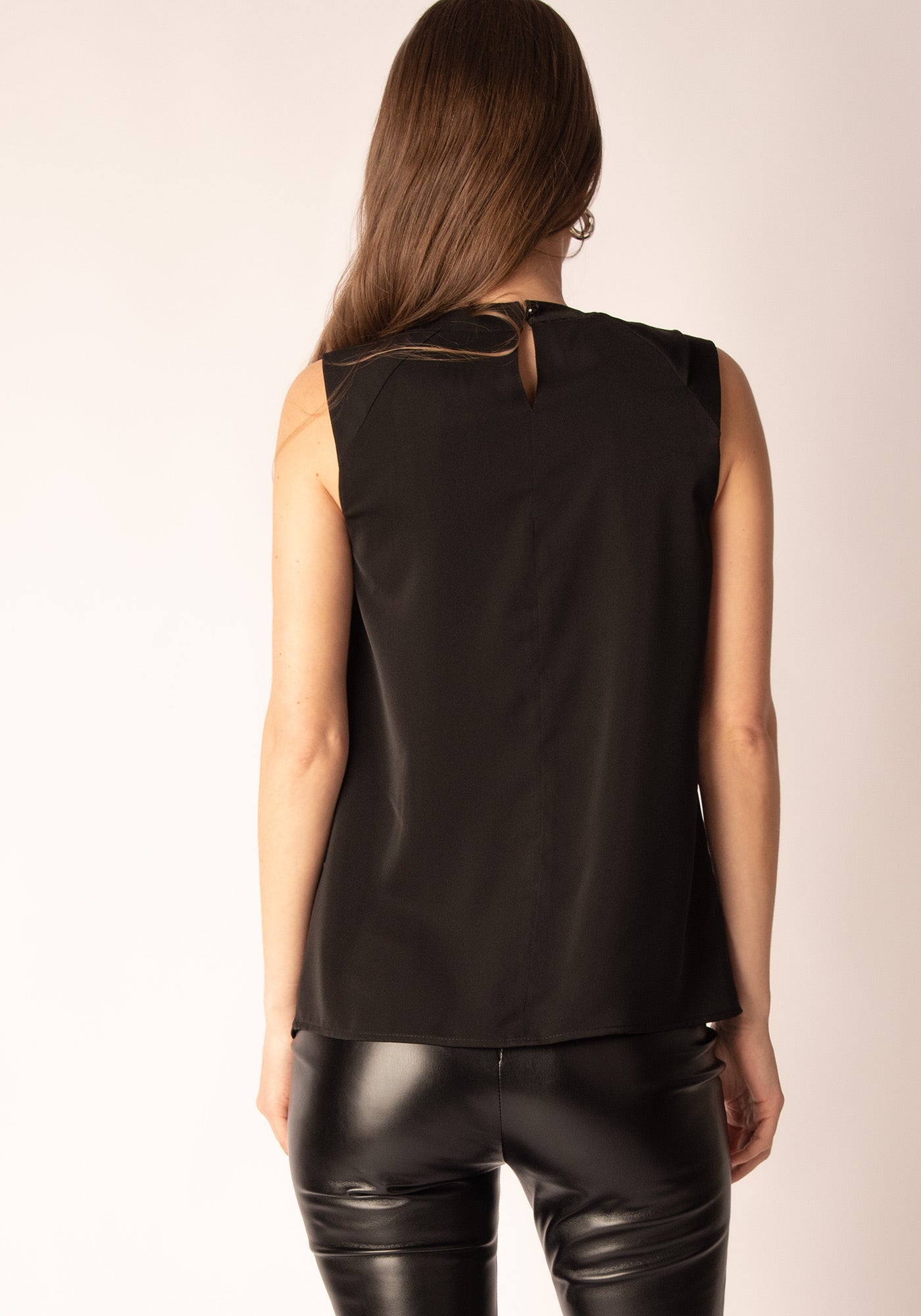 Asymmetrical Drape Top in Black