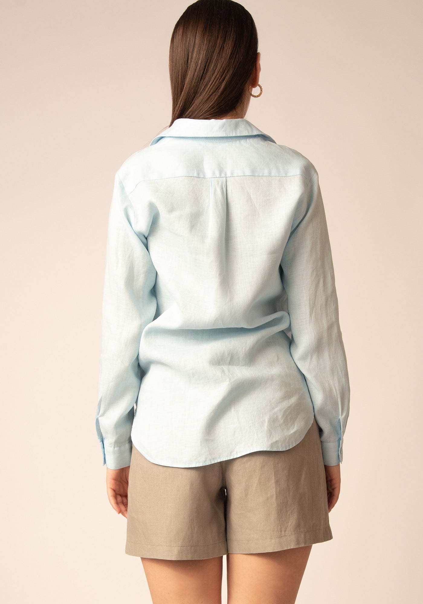 Women's Relaxed fit Linen Shirt in Light Blue