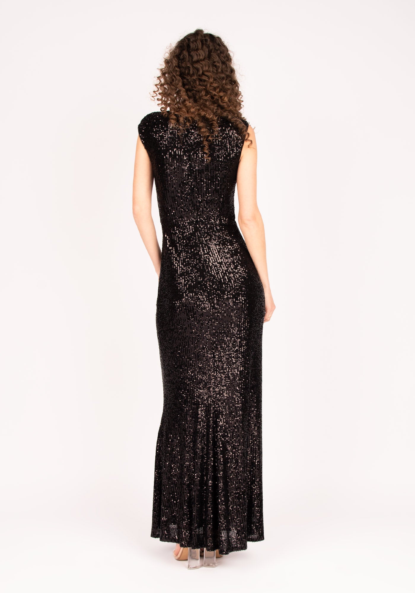 Sequin Embellishment Mermaid Gown in Black
