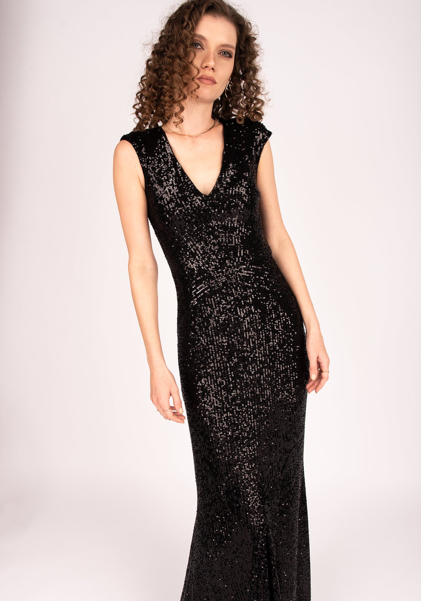 Sequin Embellishment Mermaid Gown in Black