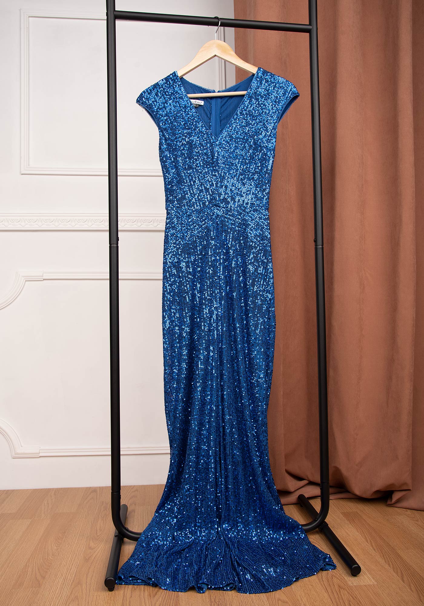 Sequin Embellishment Mermaid Gown in Royal blue