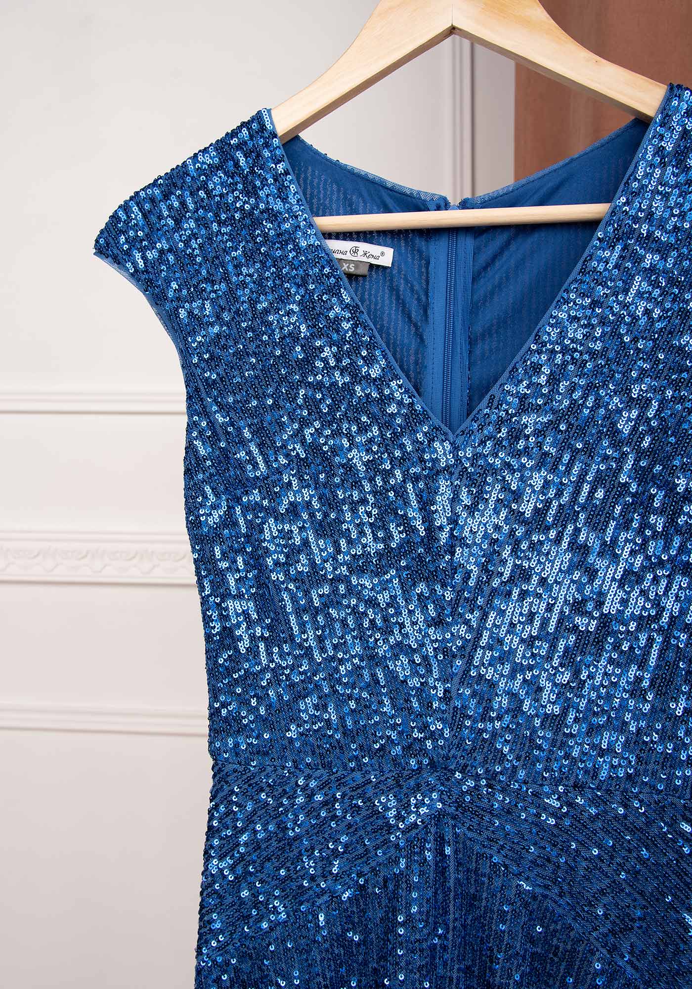 Sequin Embellishment Mermaid Gown in Royal blue