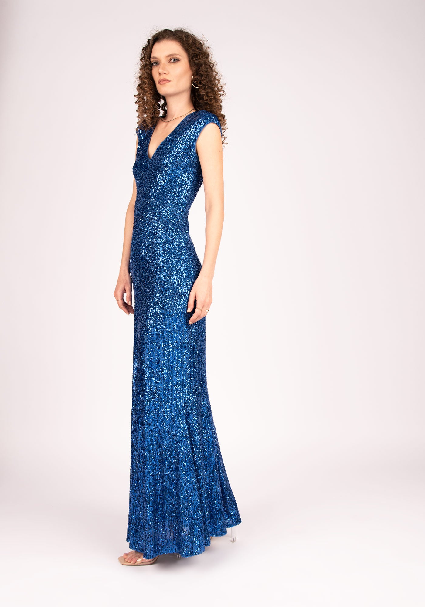 Sequin Embellishment Mermaid Gown in Royal blue
