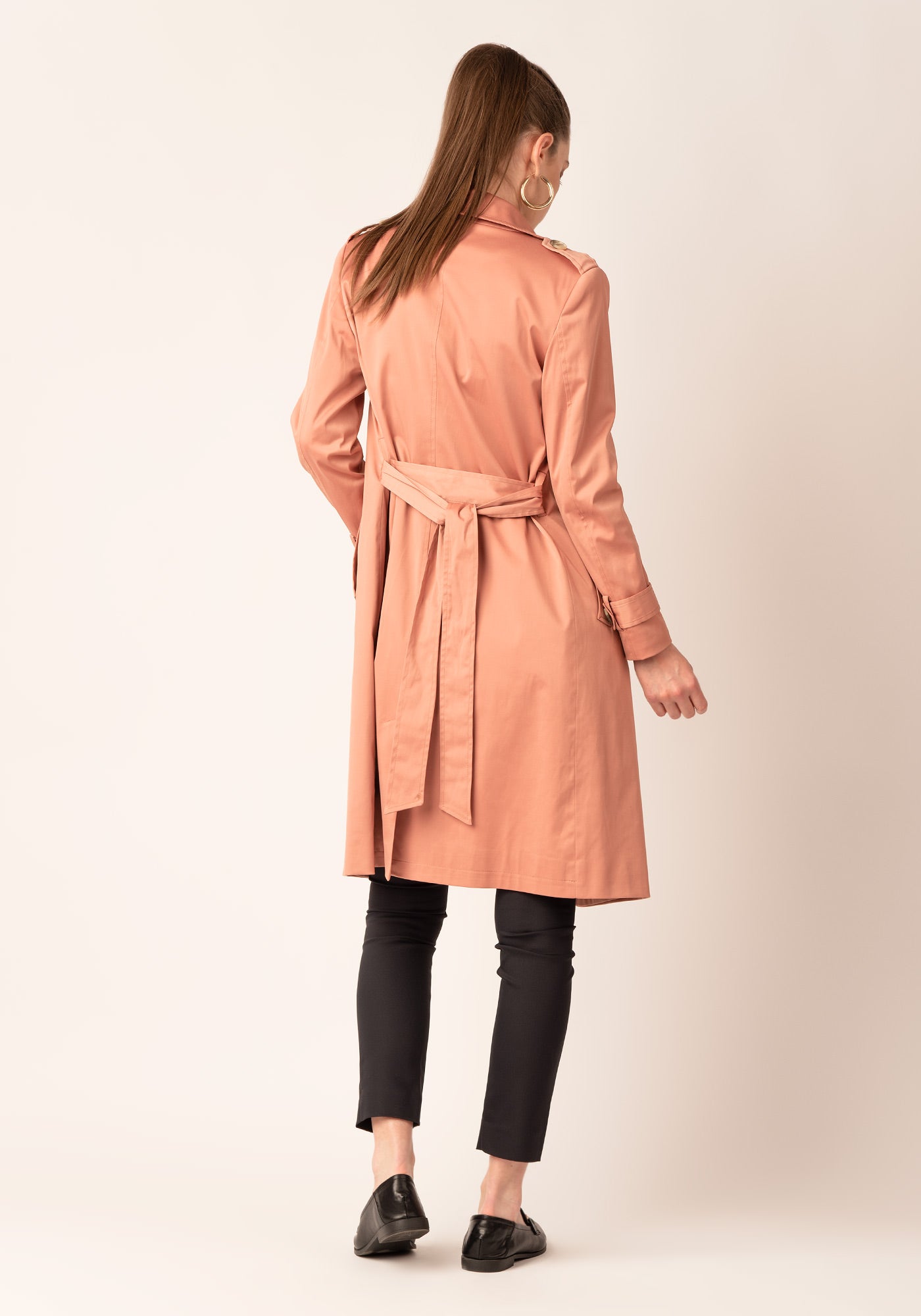 Women's Tailored Double breasted Trench coat in Brick