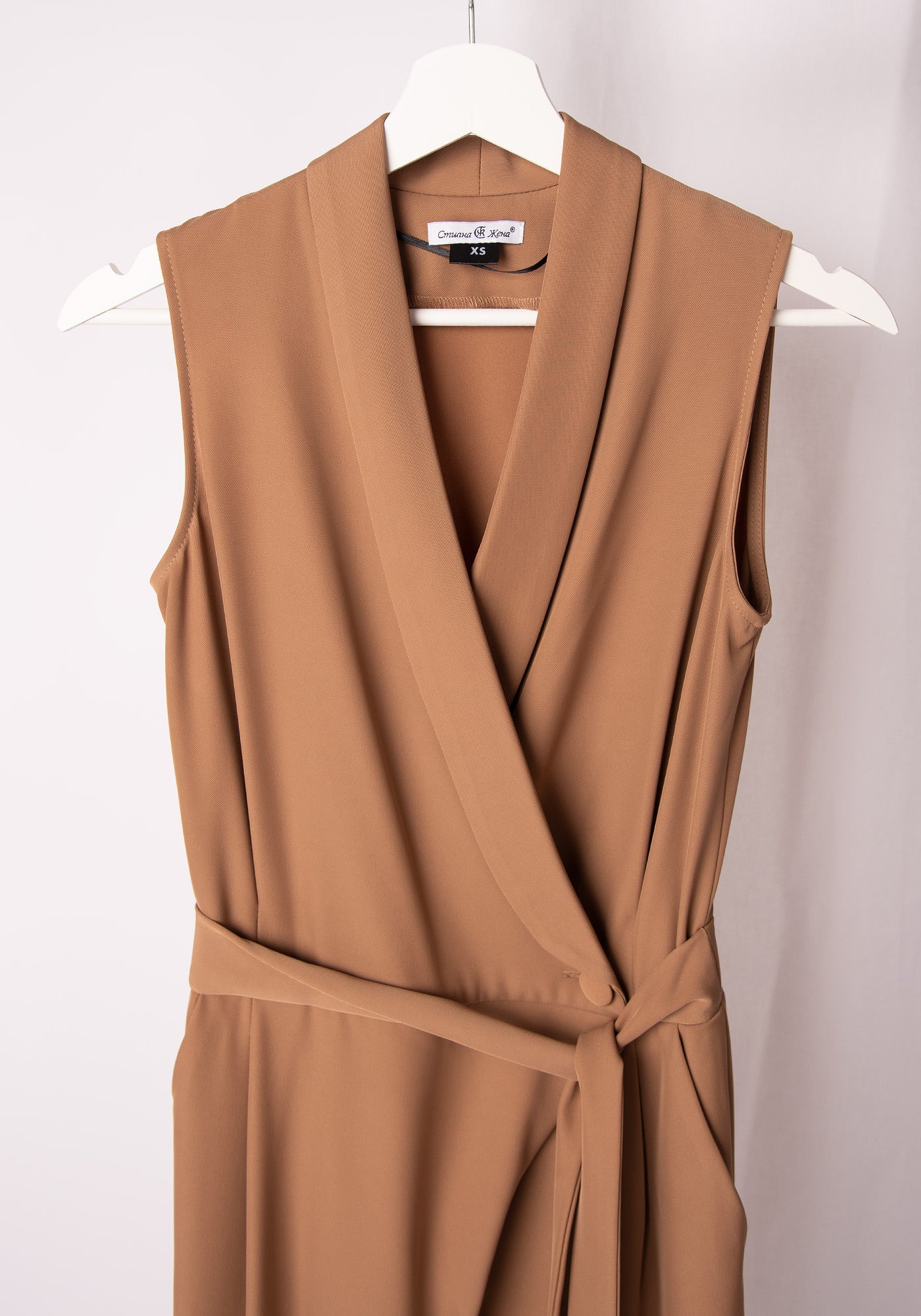Women's Tuxedo Jumpsuit in Toffee