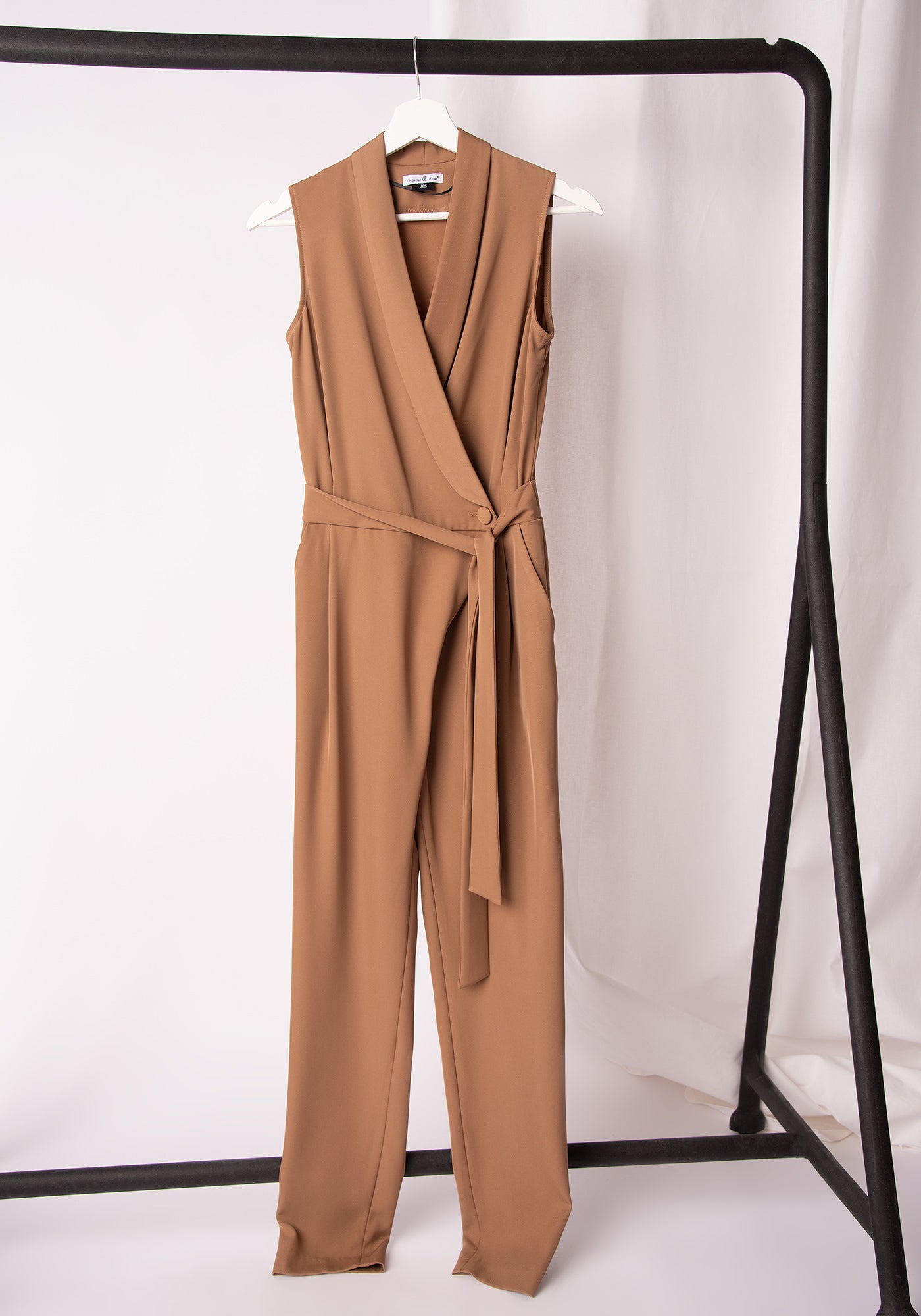 Women's Tuxedo Jumpsuit in Toffee