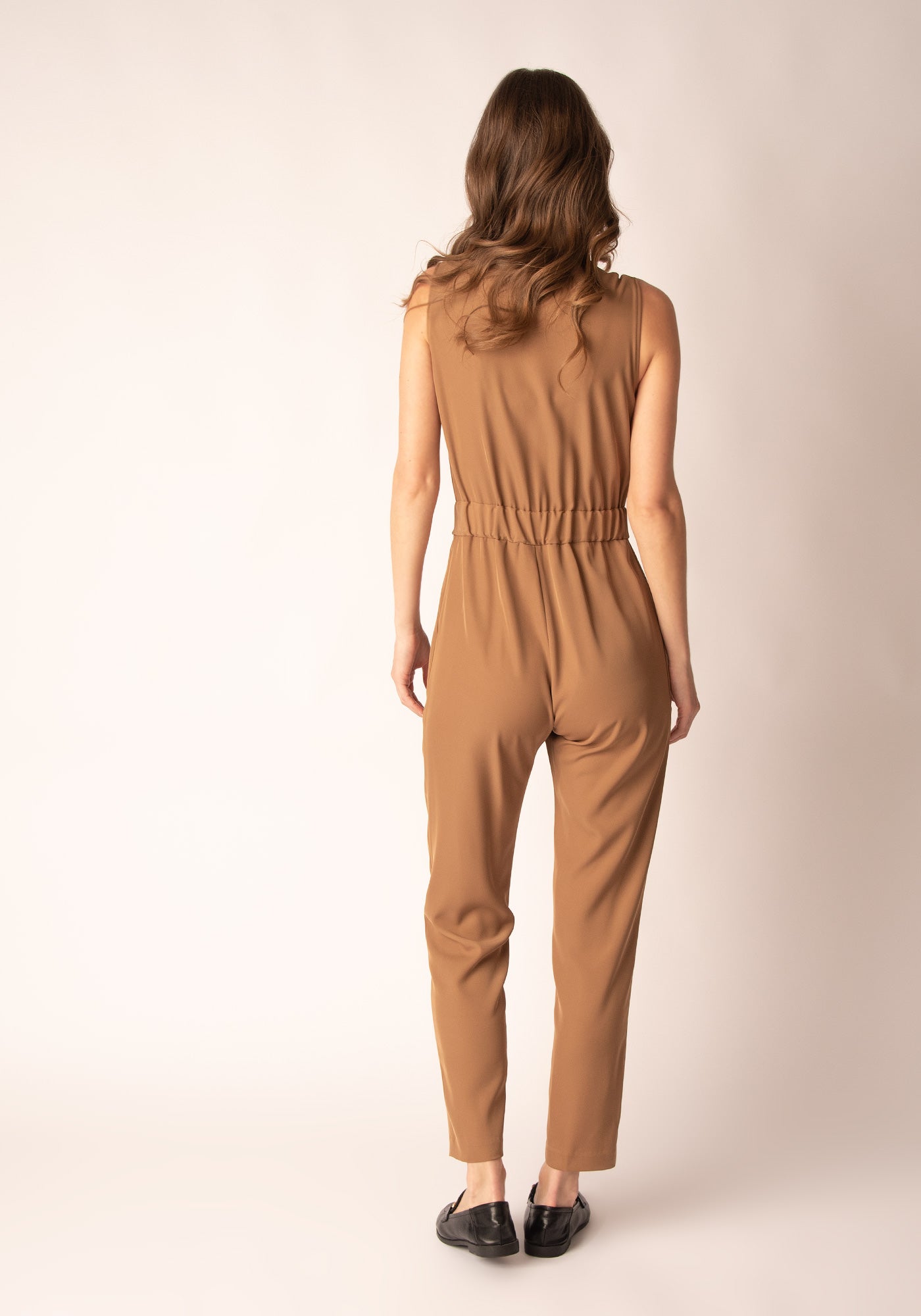 Women's Tuxedo Jumpsuit in Toffee