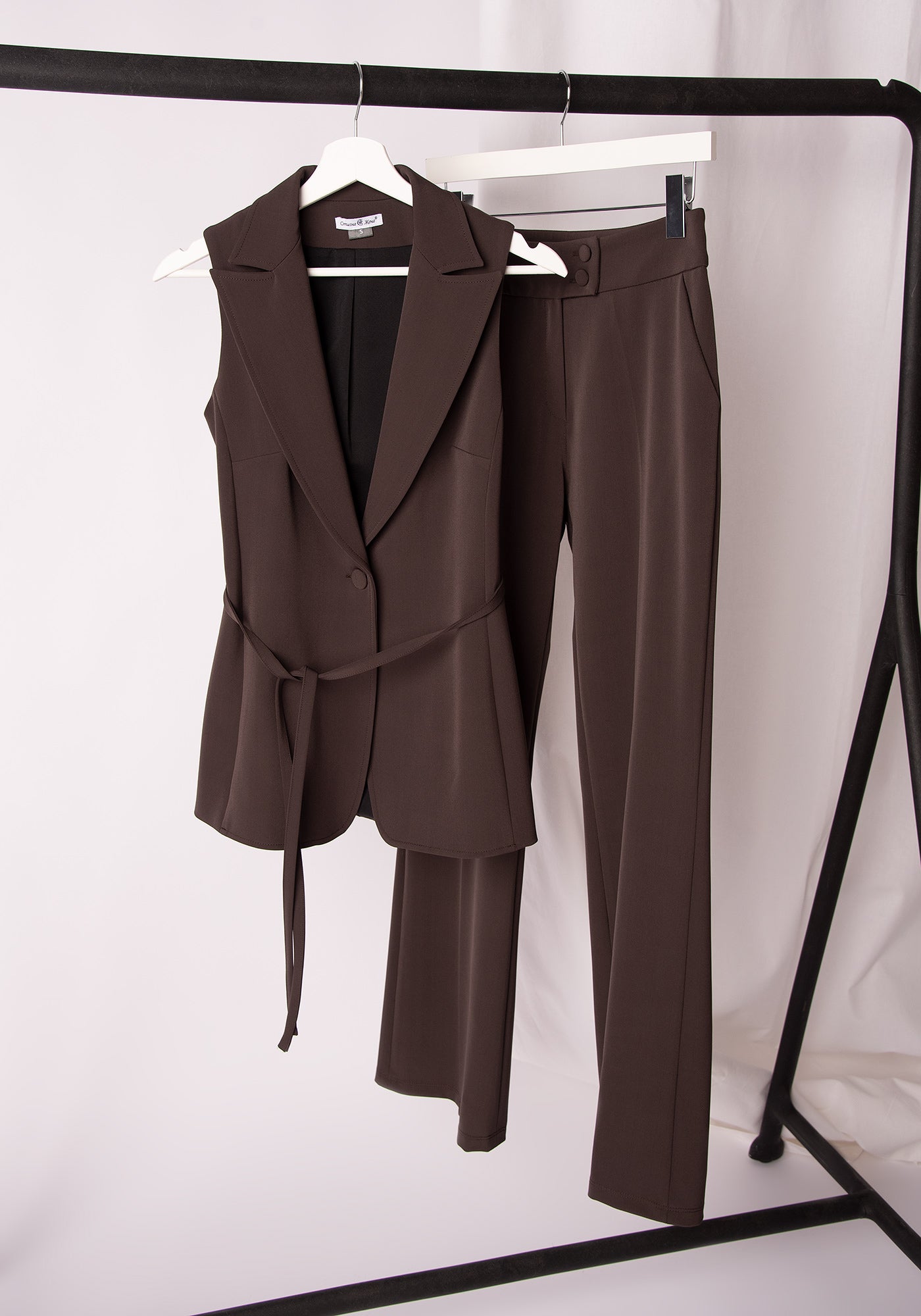 Women's Tailored Waistcoat in Espresso brown