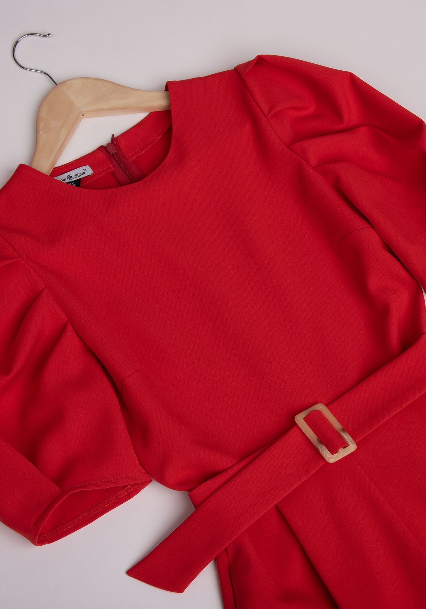 Statement Sleeves Mini Playsuit in Red