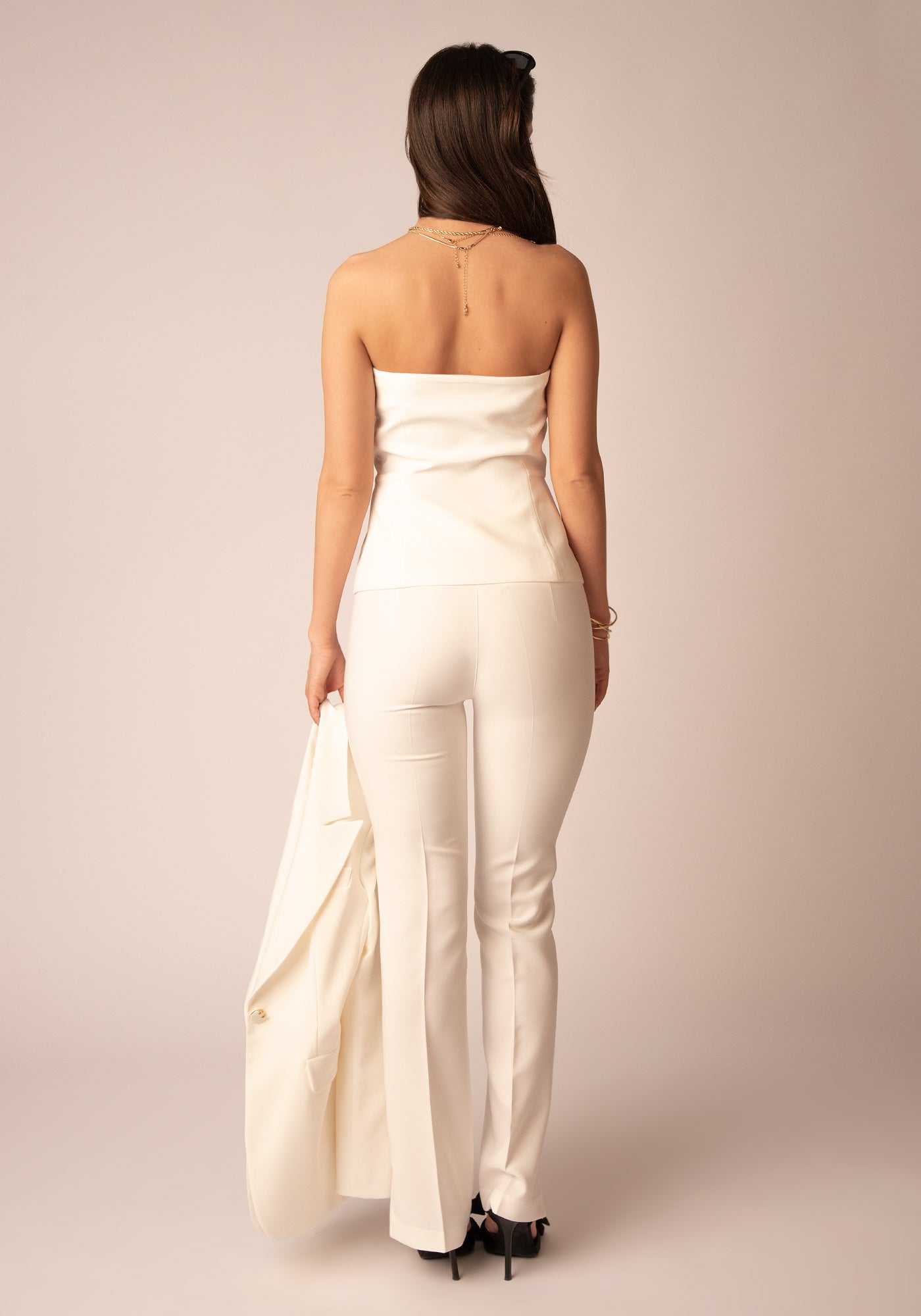 Дамски Панталон с Цепки в Екрю