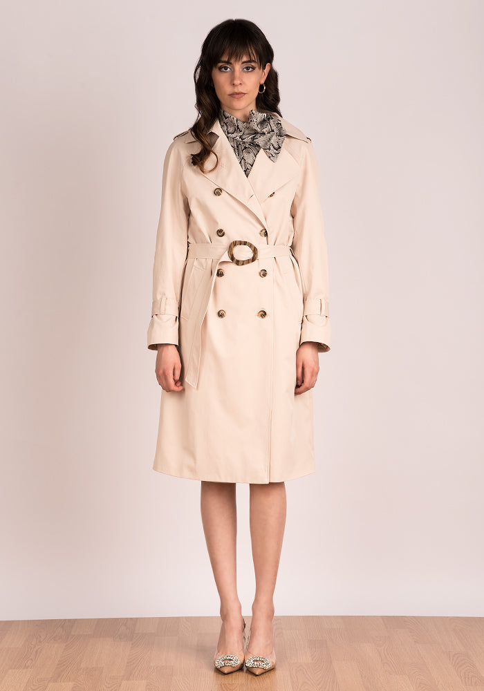 Lightweight Women's Oversized Trench Coat in Beige – Стилна Жена