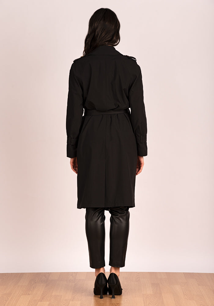 Lightweight Women's Oversized Trench Coat in Black