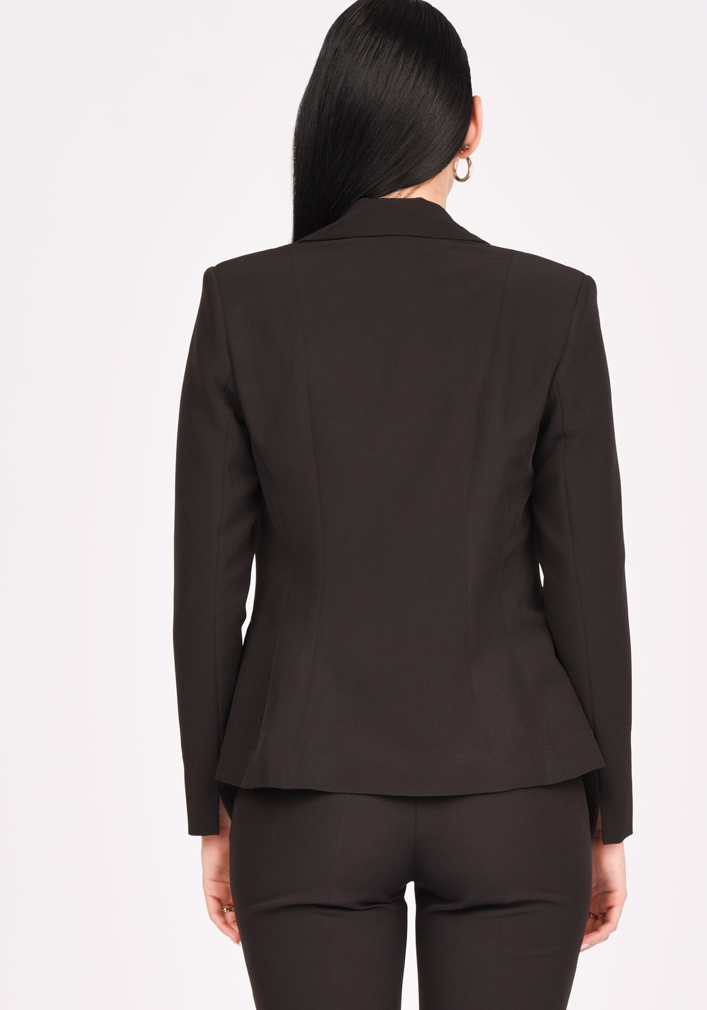 Women's Tailored Single Breasted Blazer in Black
