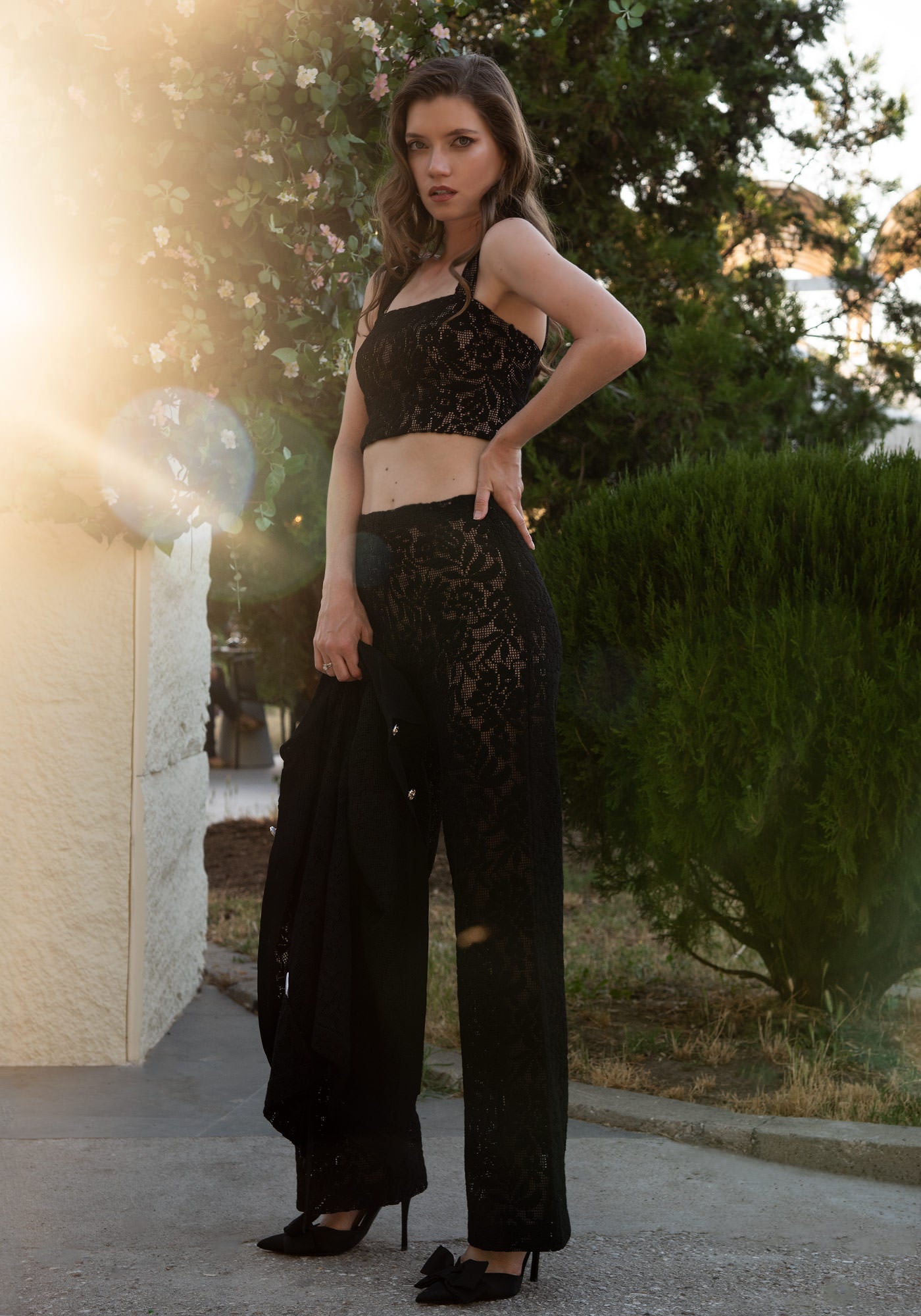 Women's Lace Bustier - Top in Black