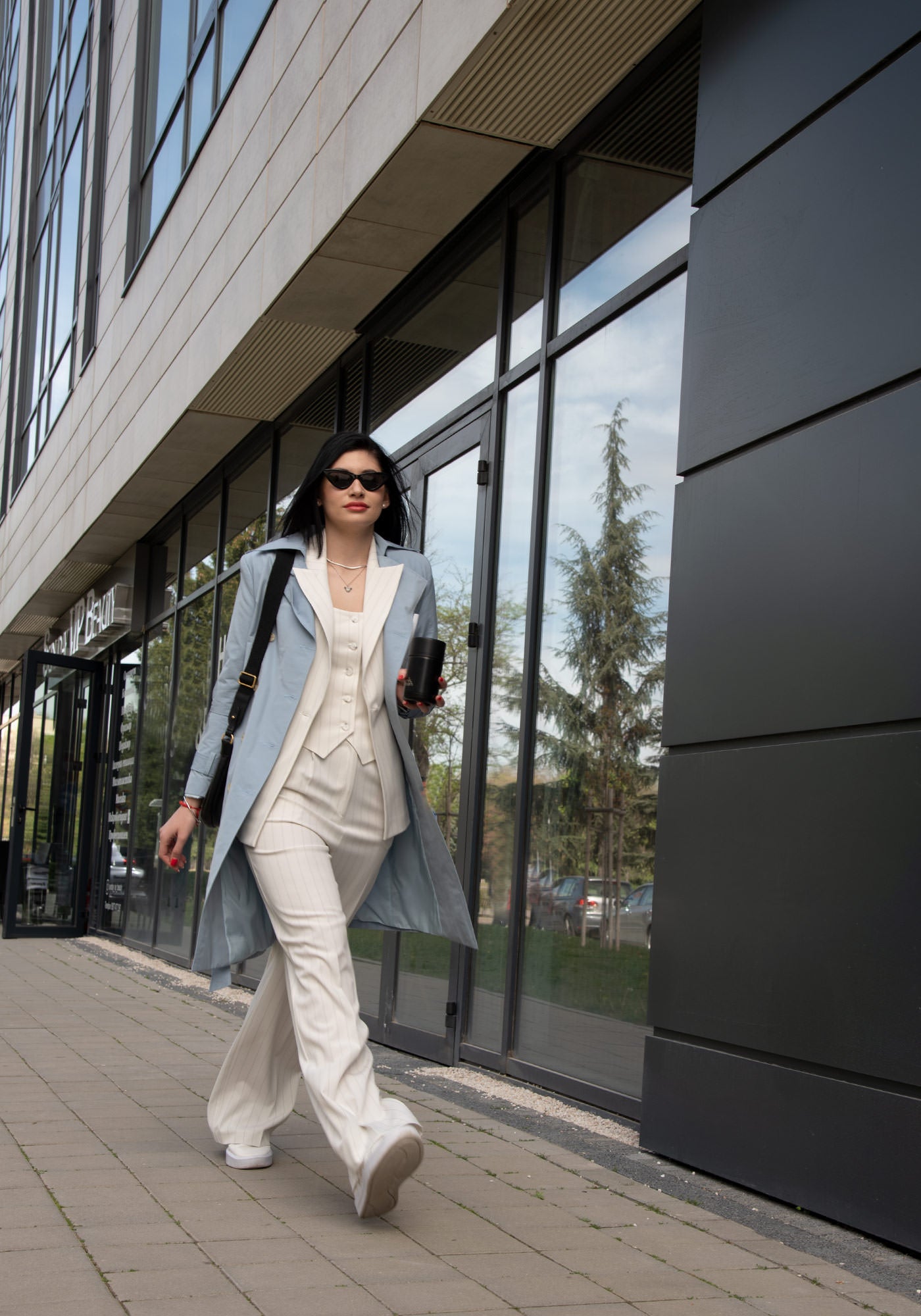 Women's Tailored Double breasted Trench coat in Serenity