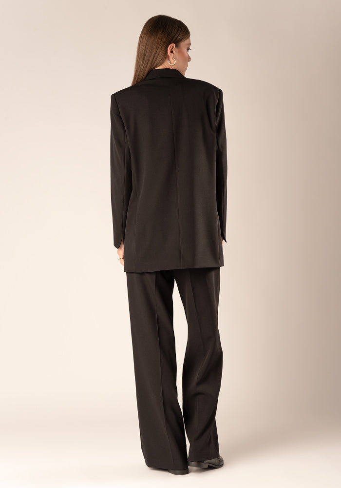 Women's Double breasted Oversized Blazer in Black