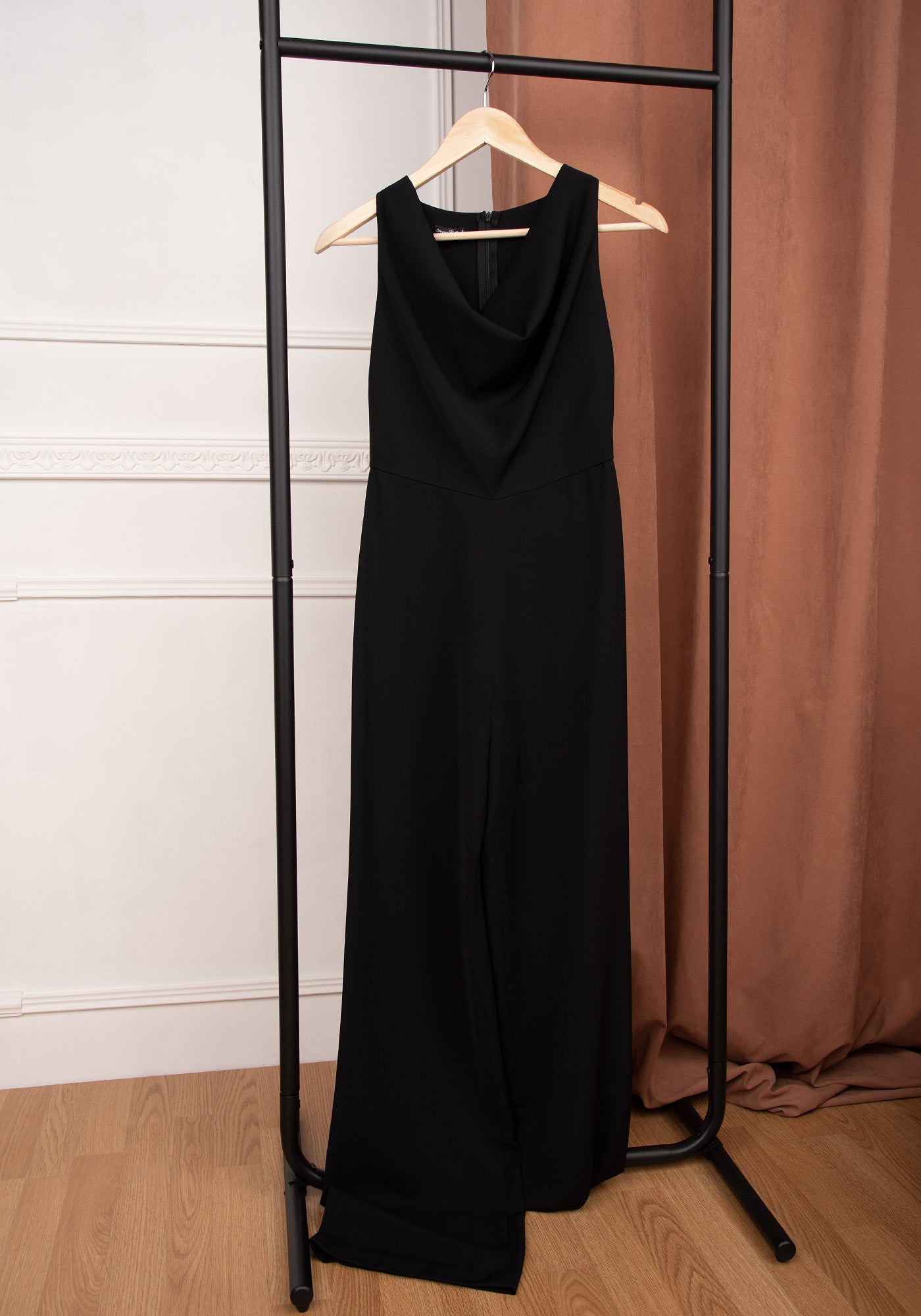 Women's Cowl neck Wide leg Jumpsuit in Black