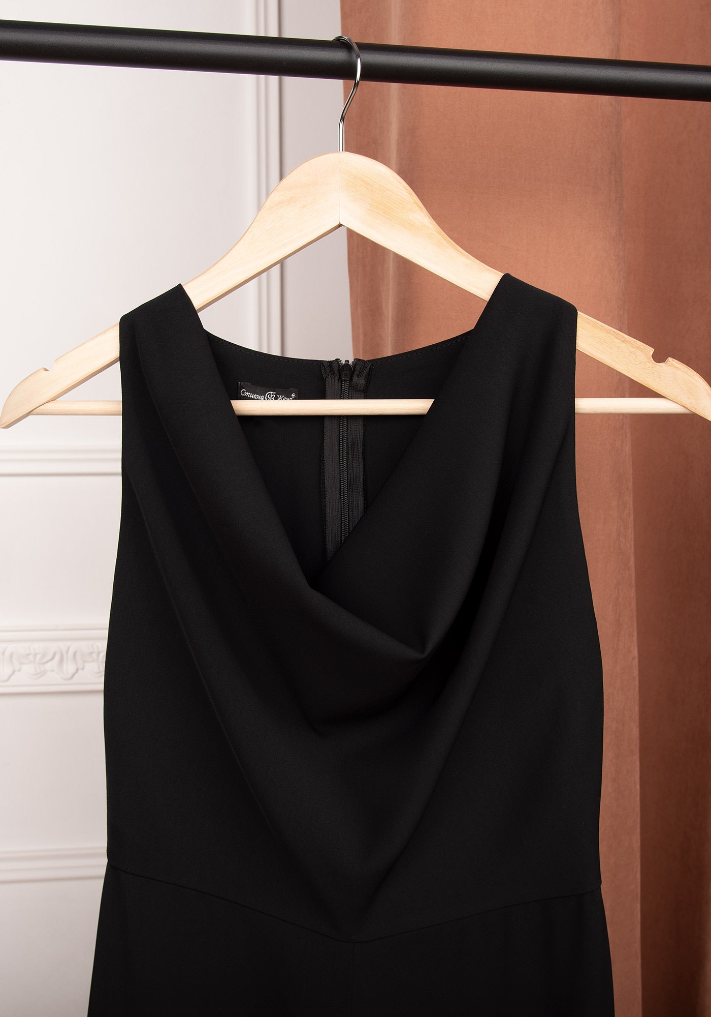 Women's Cowl neck Wide leg Jumpsuit in Black