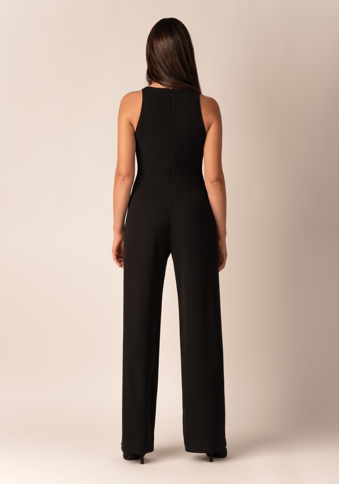 Women's Cowl neck Wide leg Jumpsuit in Black