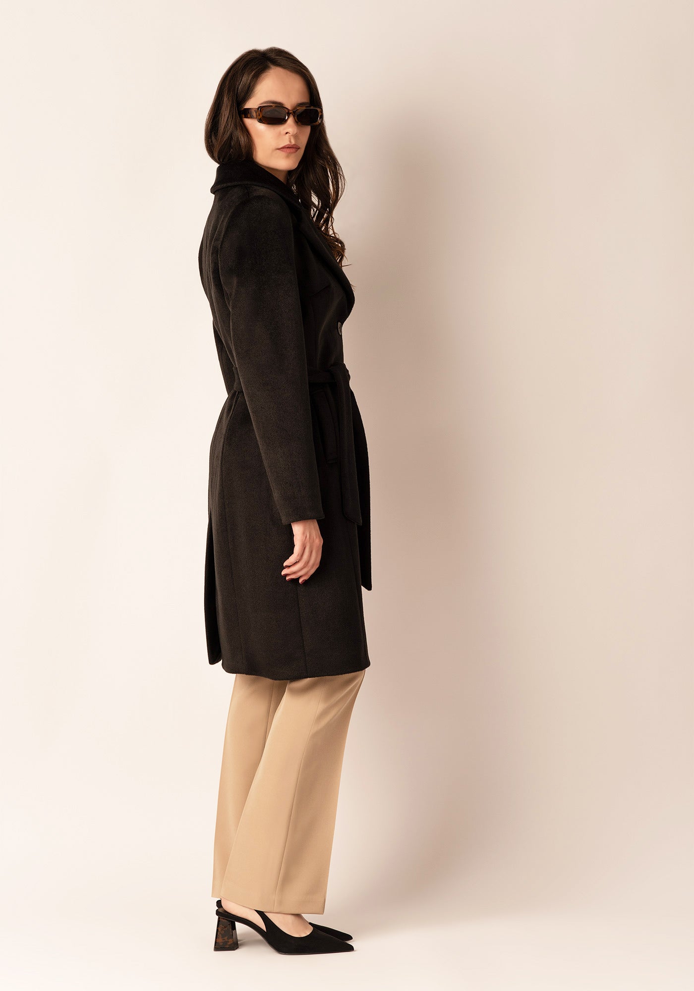 Women's Tailored Cashmere blend Coat in Black