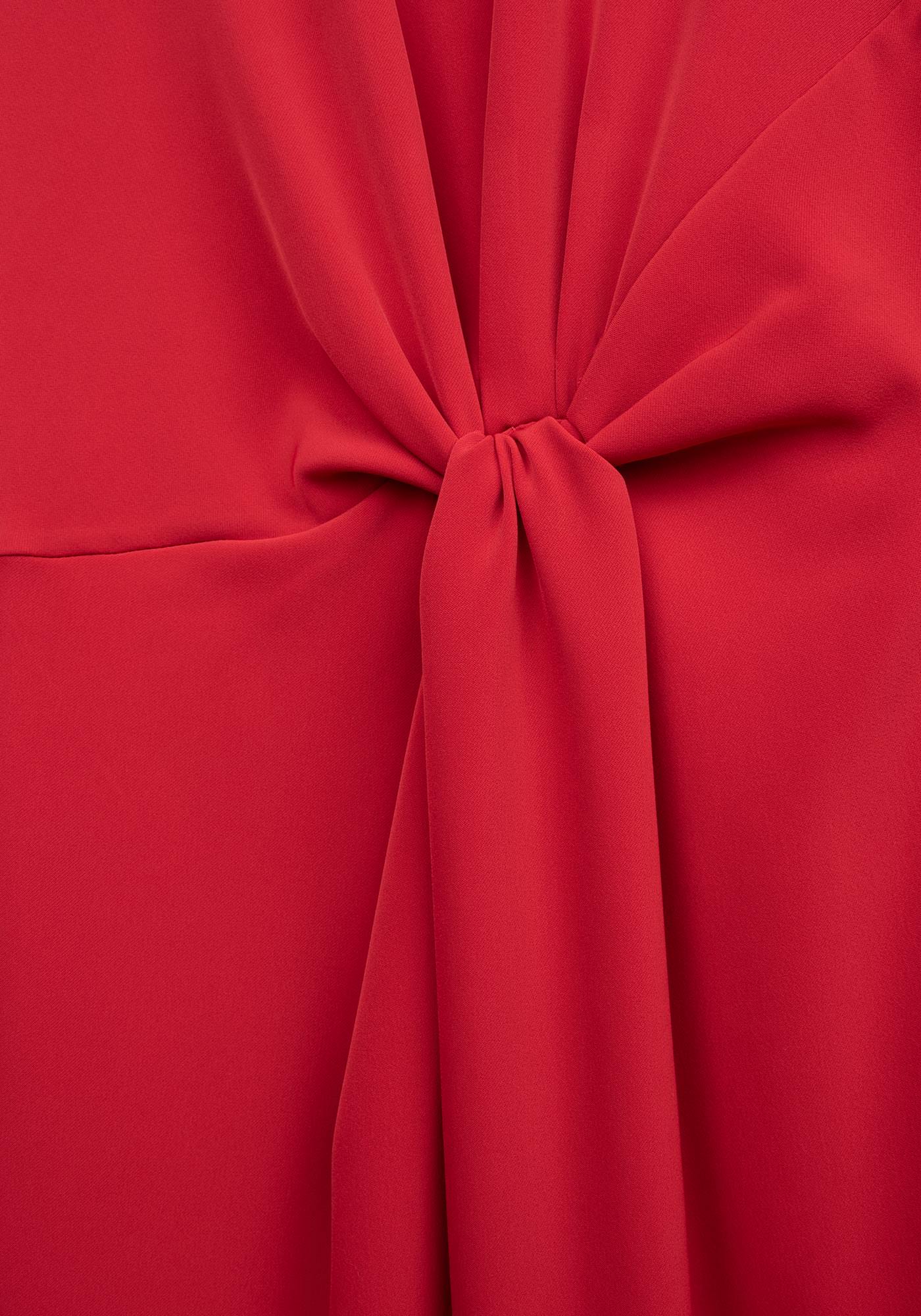 Elegant Twisted Front Occasion Dress in Scarlet