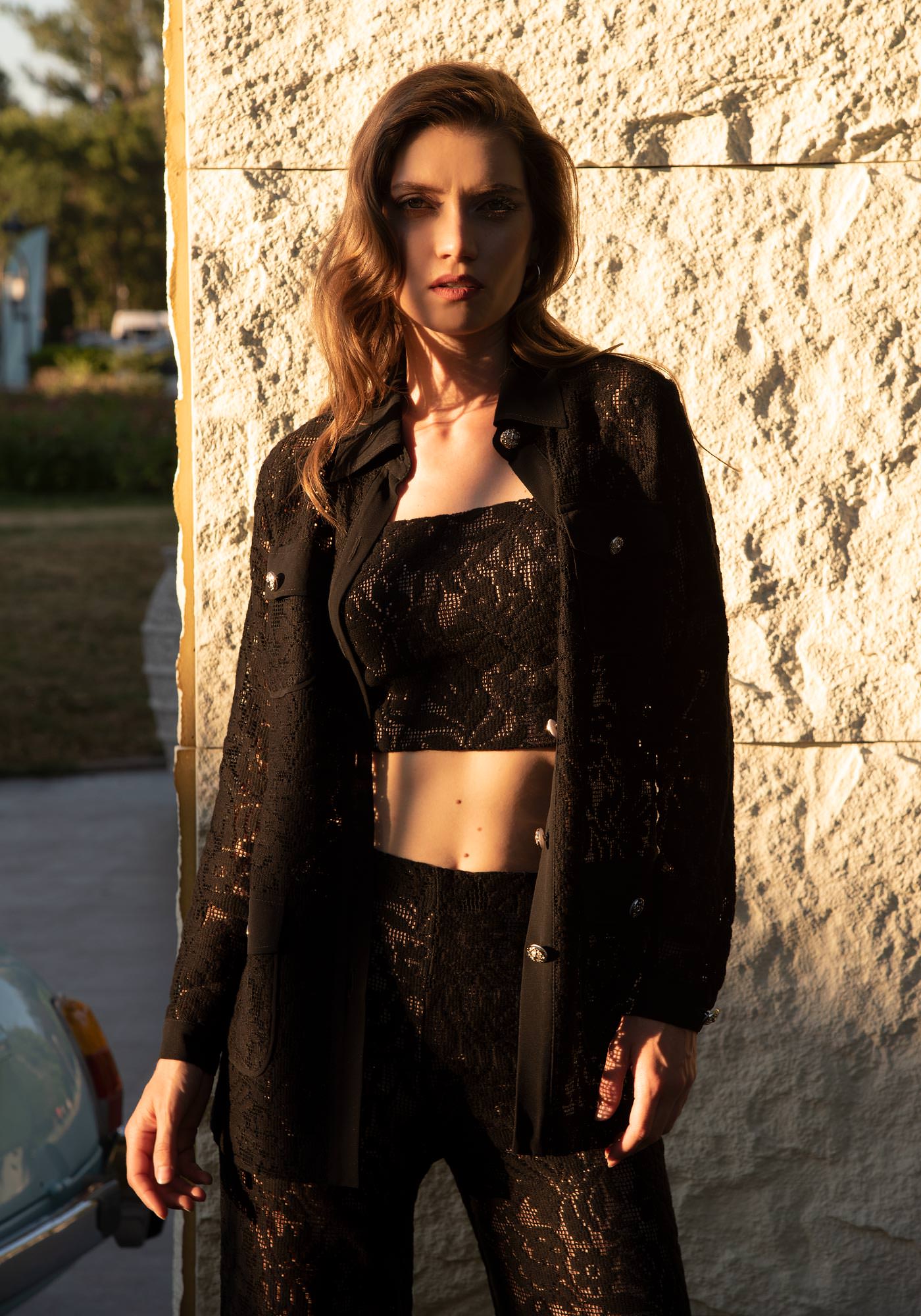 Women's Lace Bustier - Top in Black