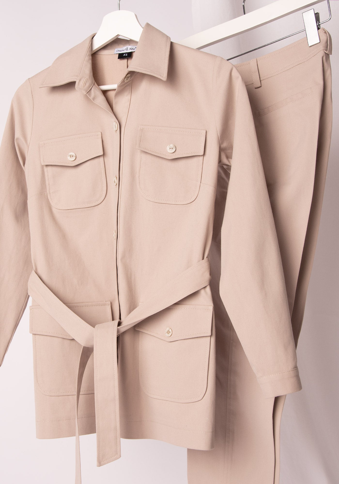 Women's Belted Overshirt in Oat