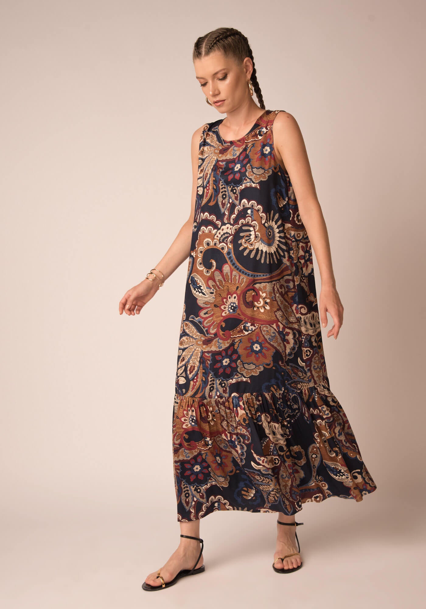 Women's Maxi Summer Dress - Navy Floral