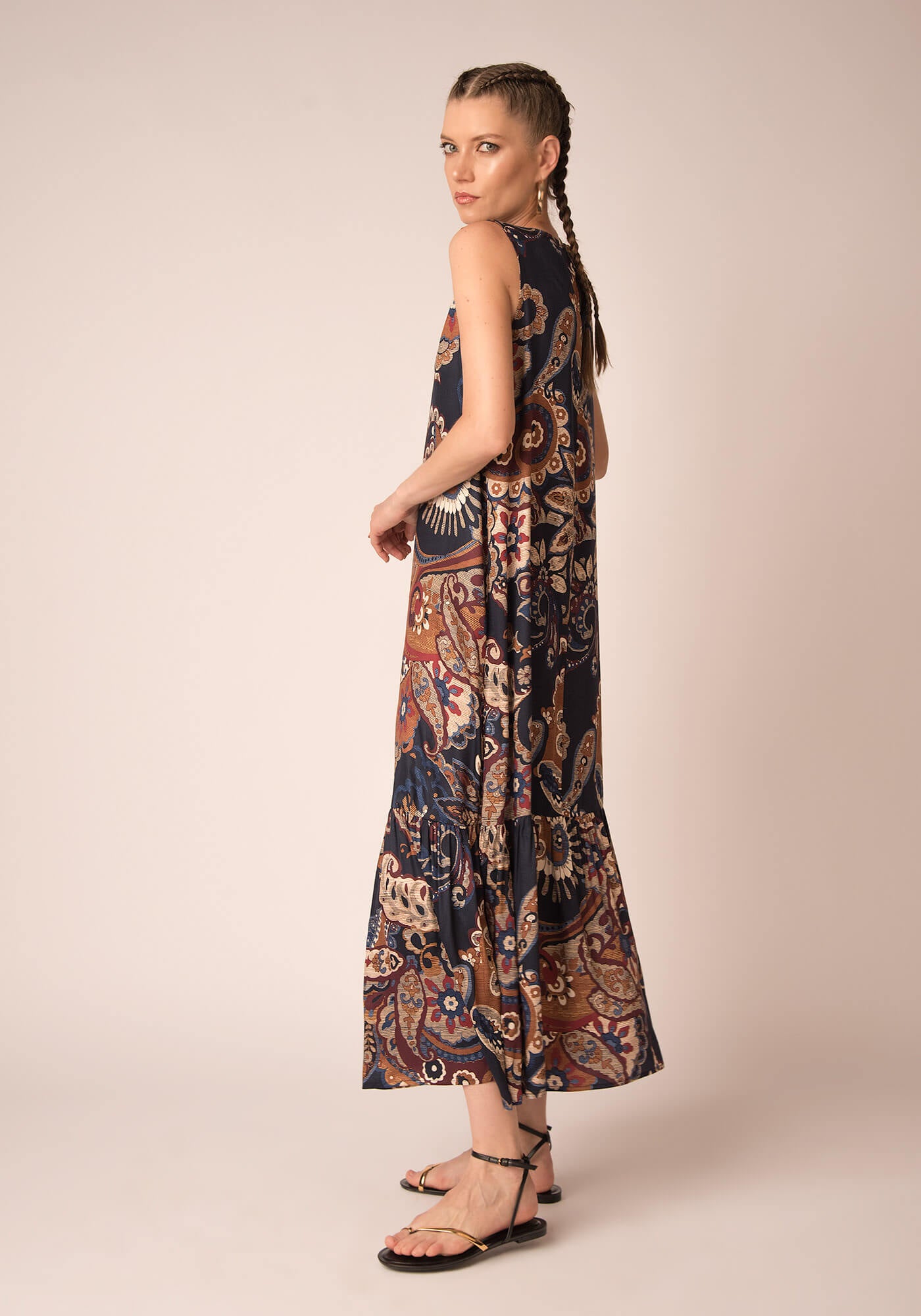 Women's Maxi Summer Dress - Navy Floral