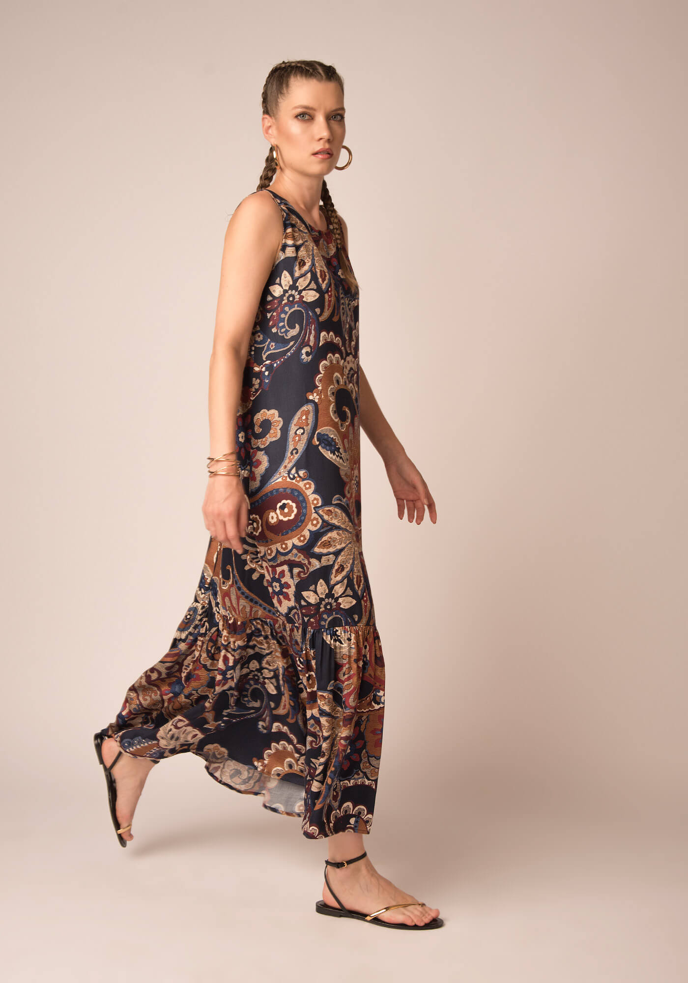 Women's Maxi Summer Dress - Navy Floral