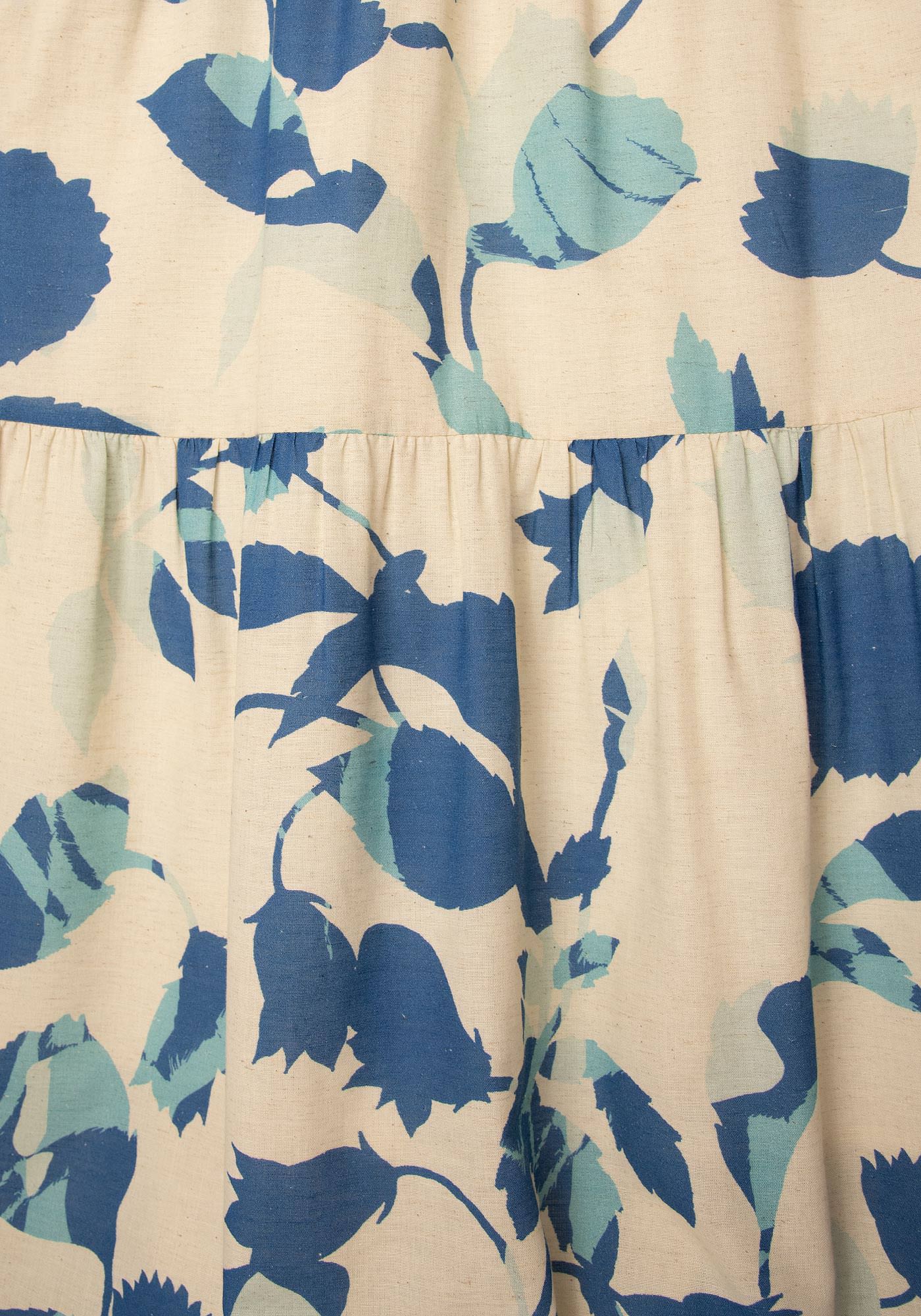 Women's Midi Summer Dress in Blue florals