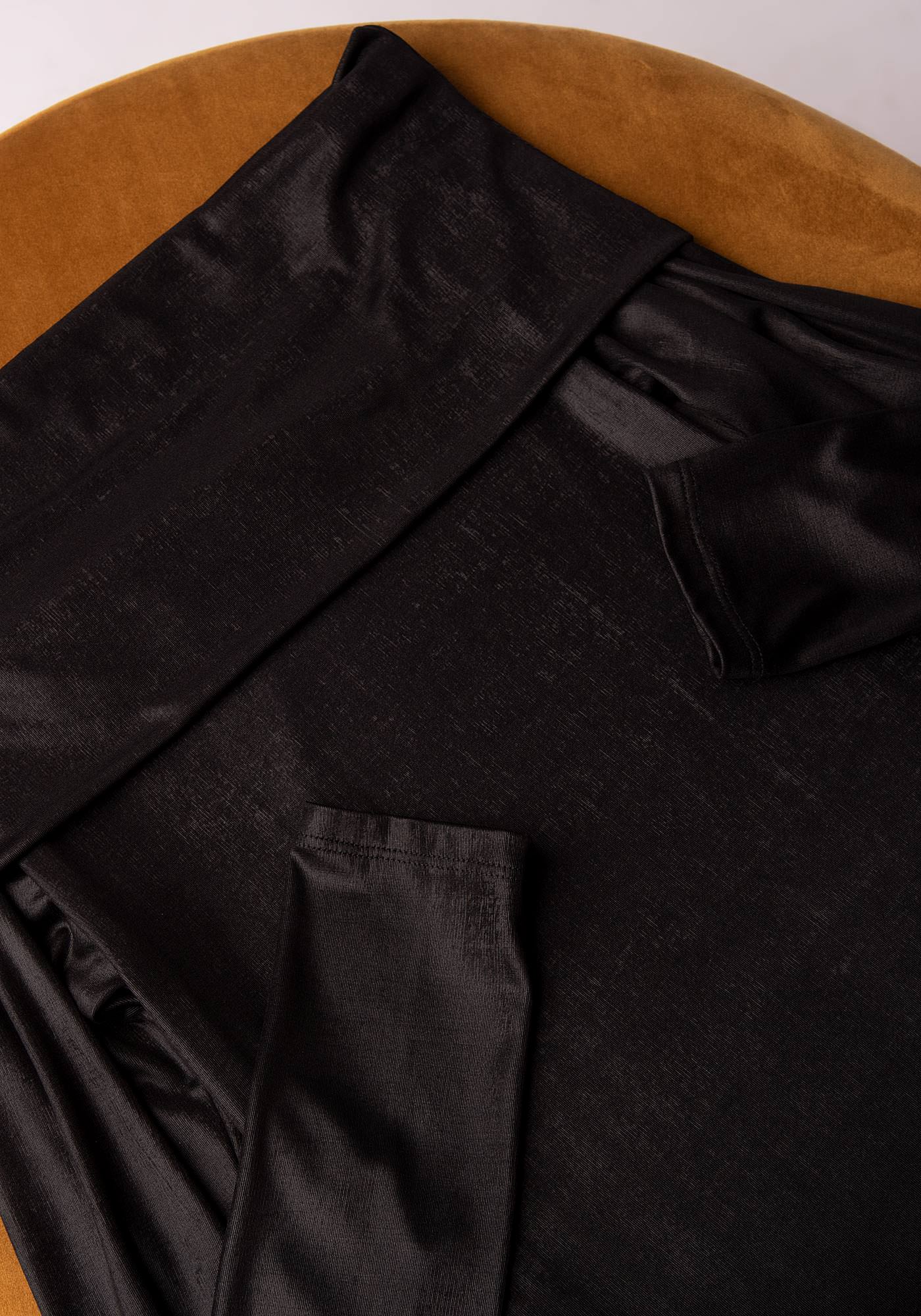 Women's Shawl Collar Jersey Top in Black