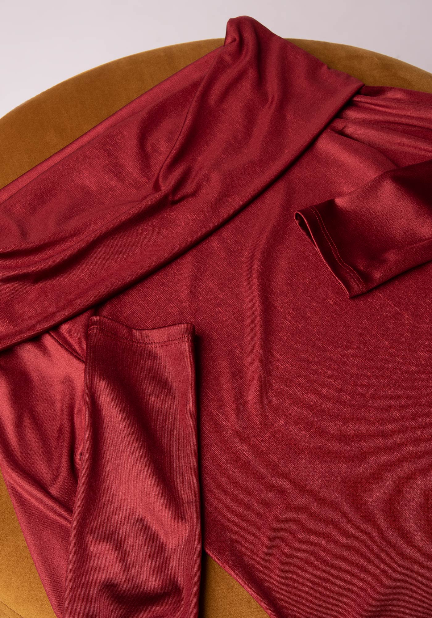 Women's Shawl Collar Jersey Top in Red