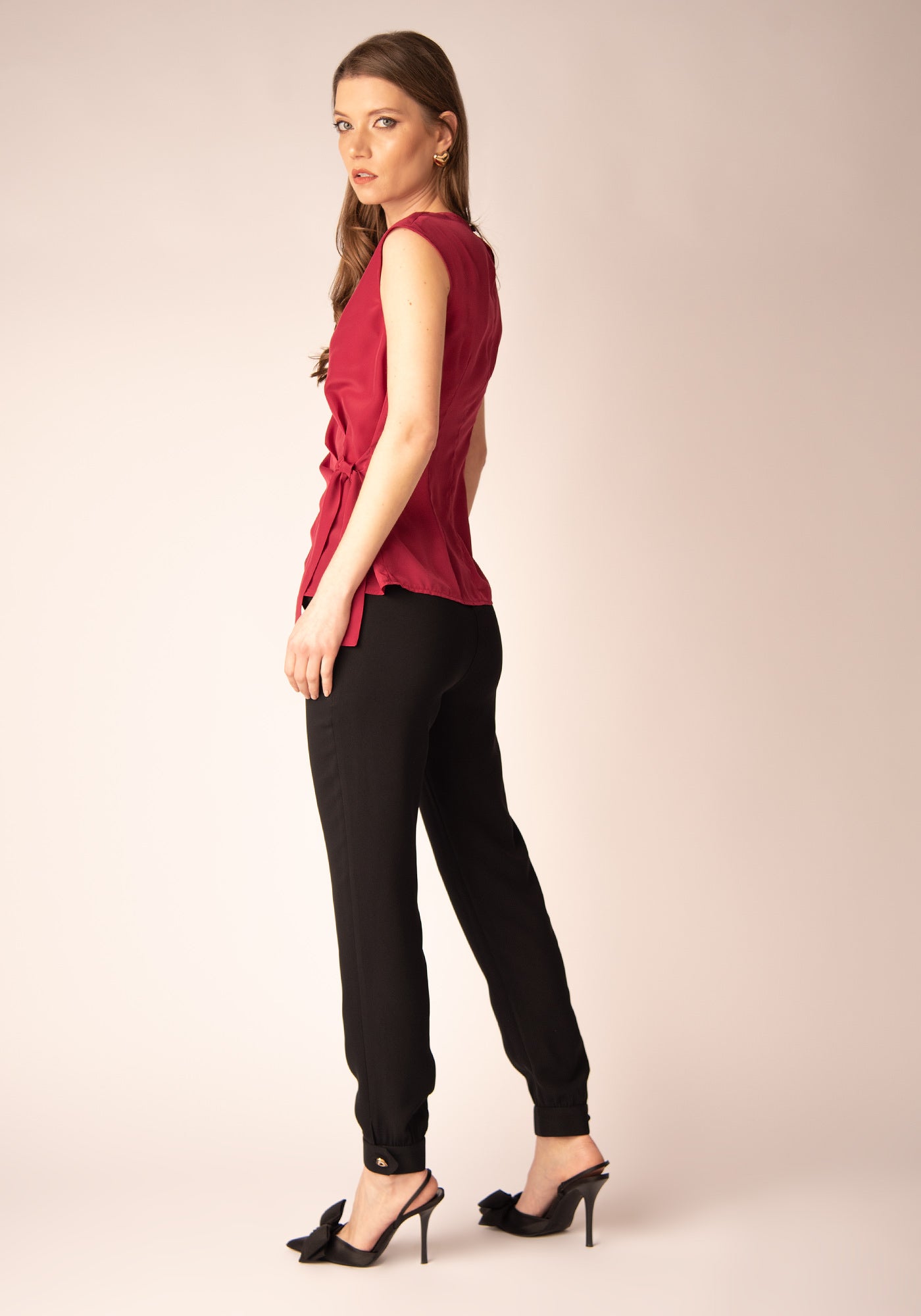 Панталон с Парамент и Копче в Черно