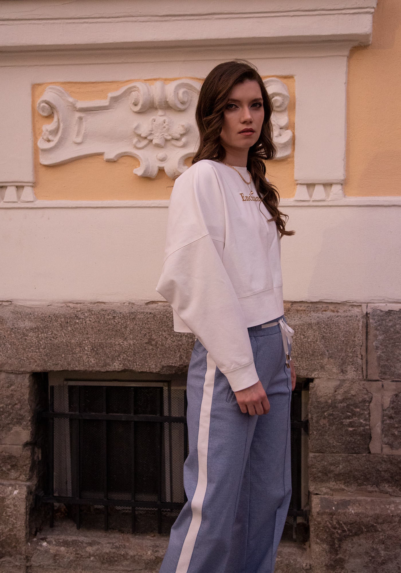 Дамски Athleisure Панталон с Връзки в Синьо
