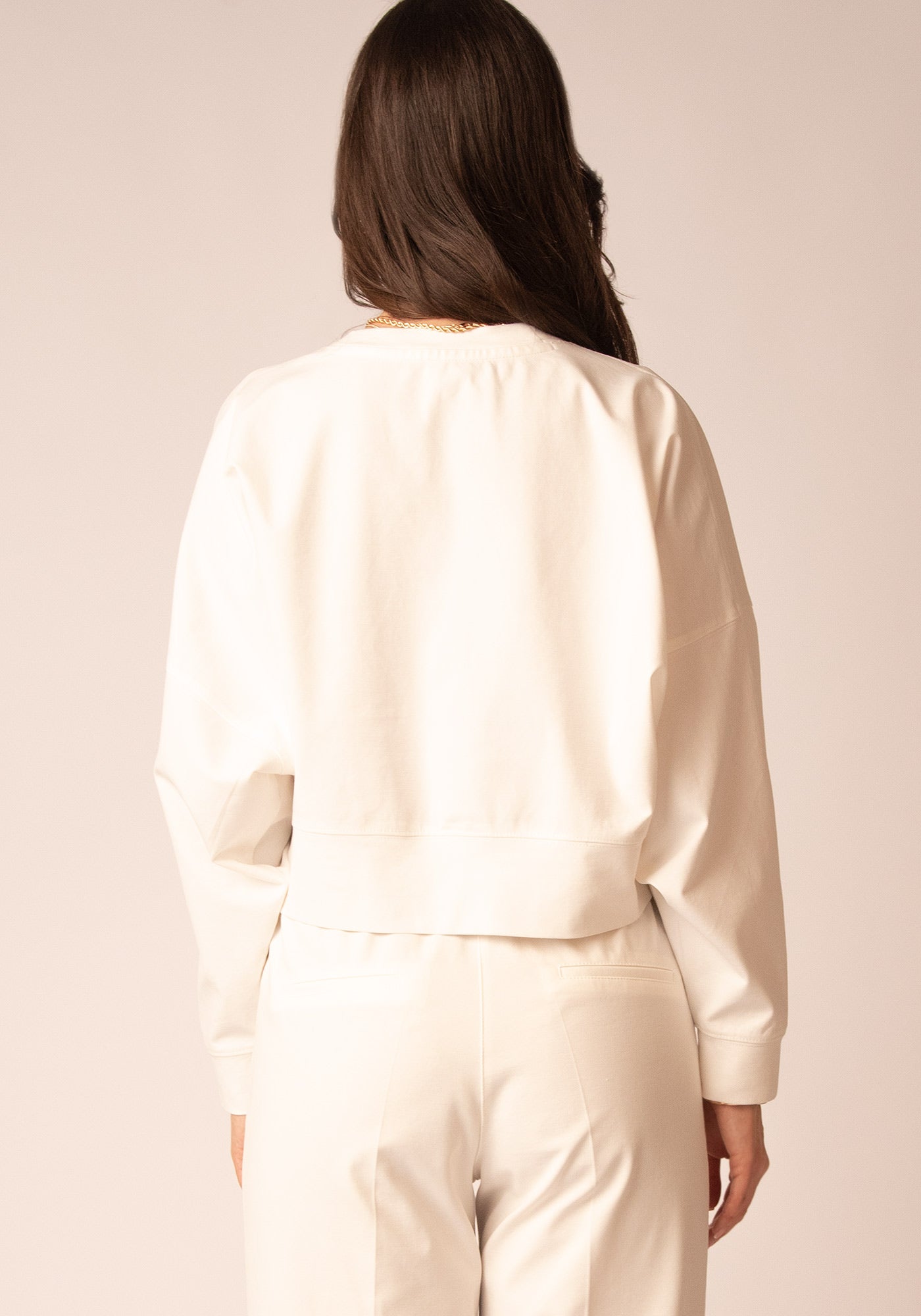 Дамска Athleisure Блуза с Бродерия в Екрю