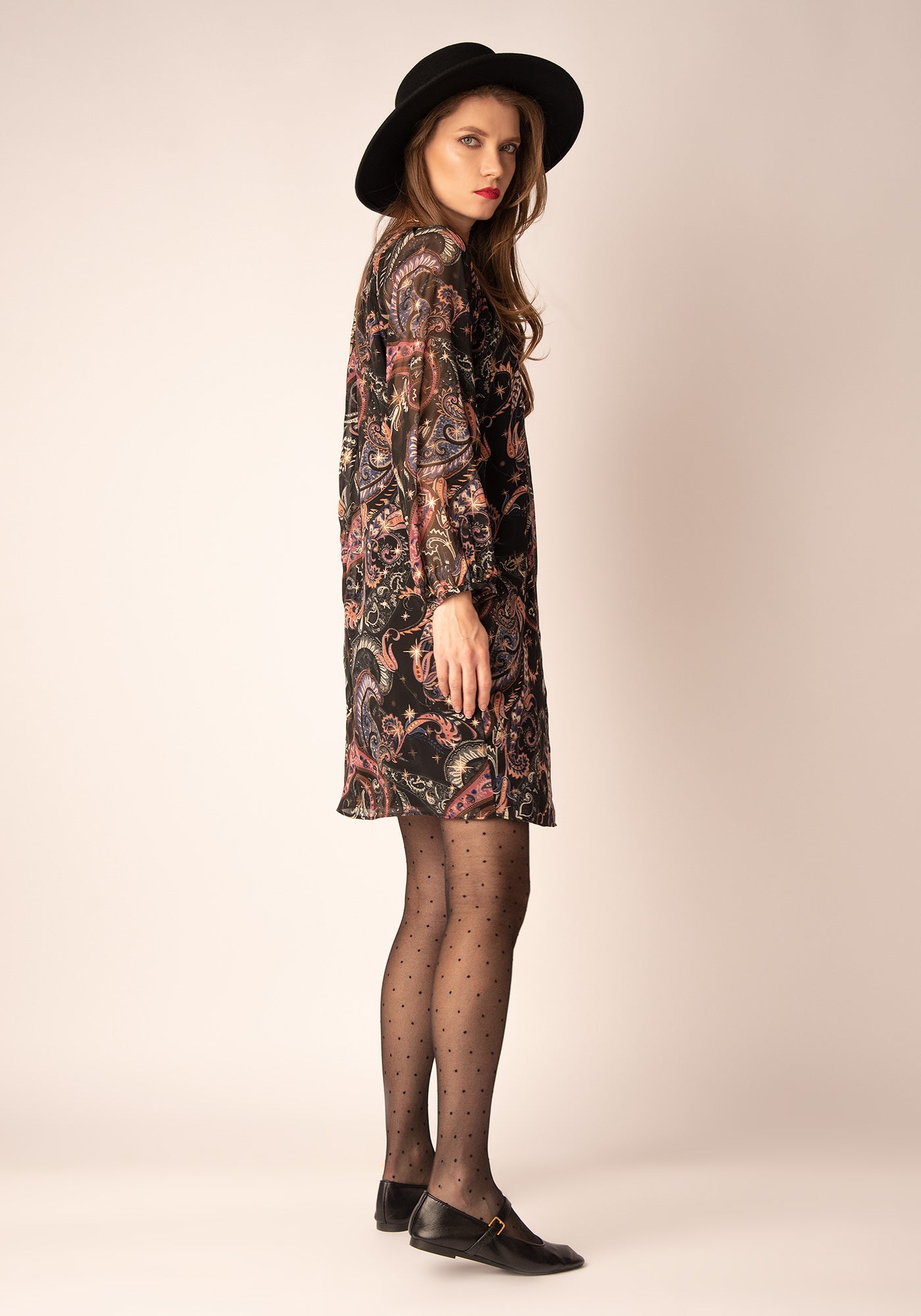 Къса Рокля от Шифон със Свободен силует