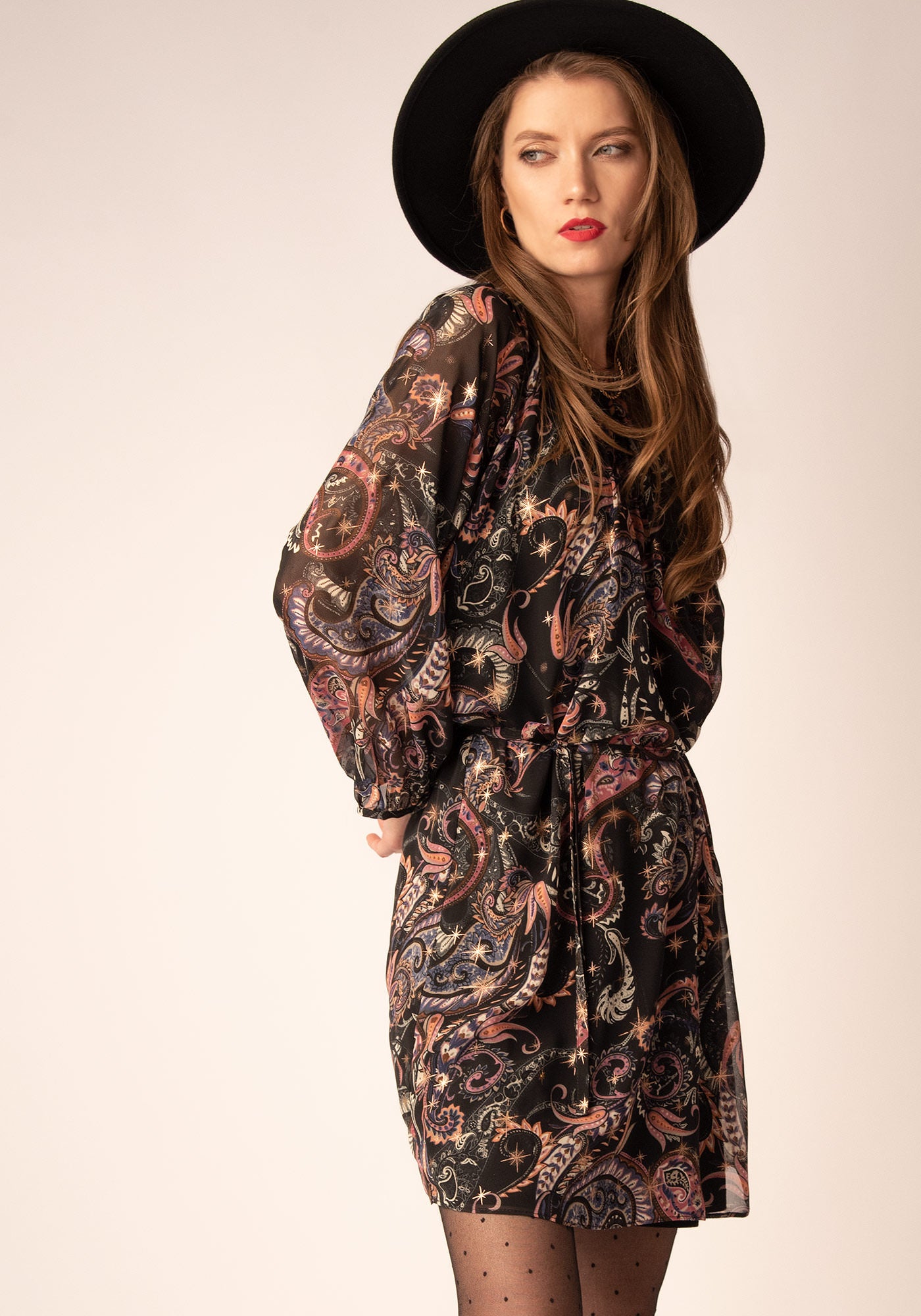 Къса Рокля от Шифон със Свободен силует