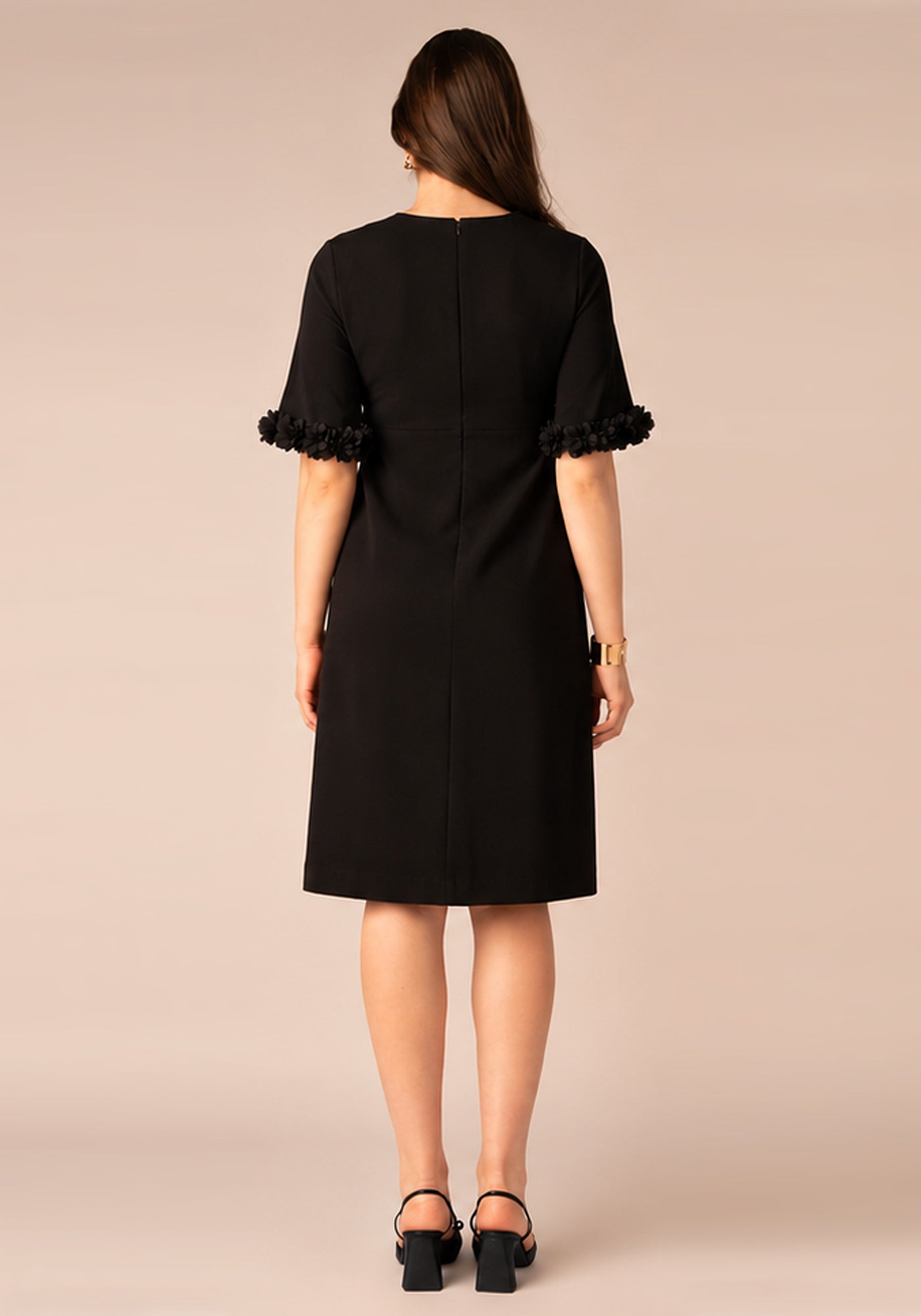 Women's A Line Midi Dress in Black