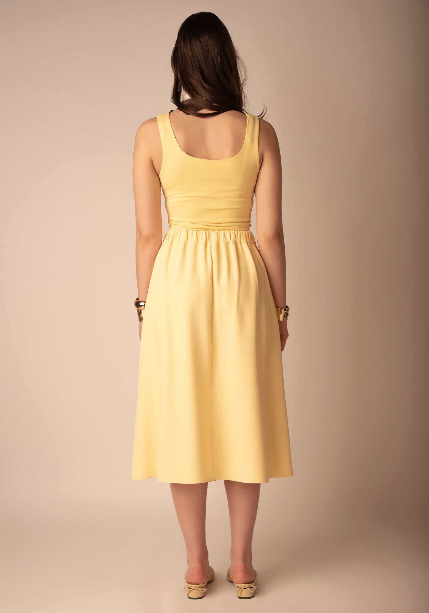 Women's Butter Yellow Midi Skirt