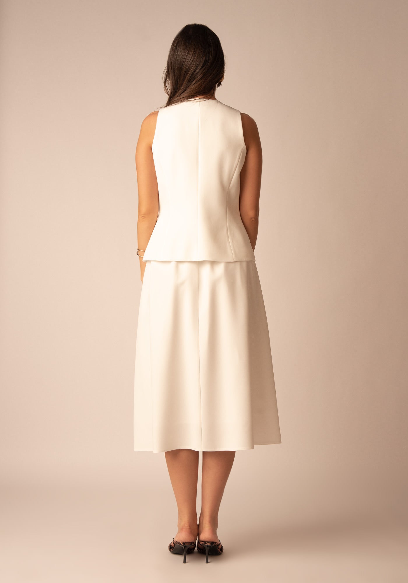 Women's Tailored Waistcoat in Ecru