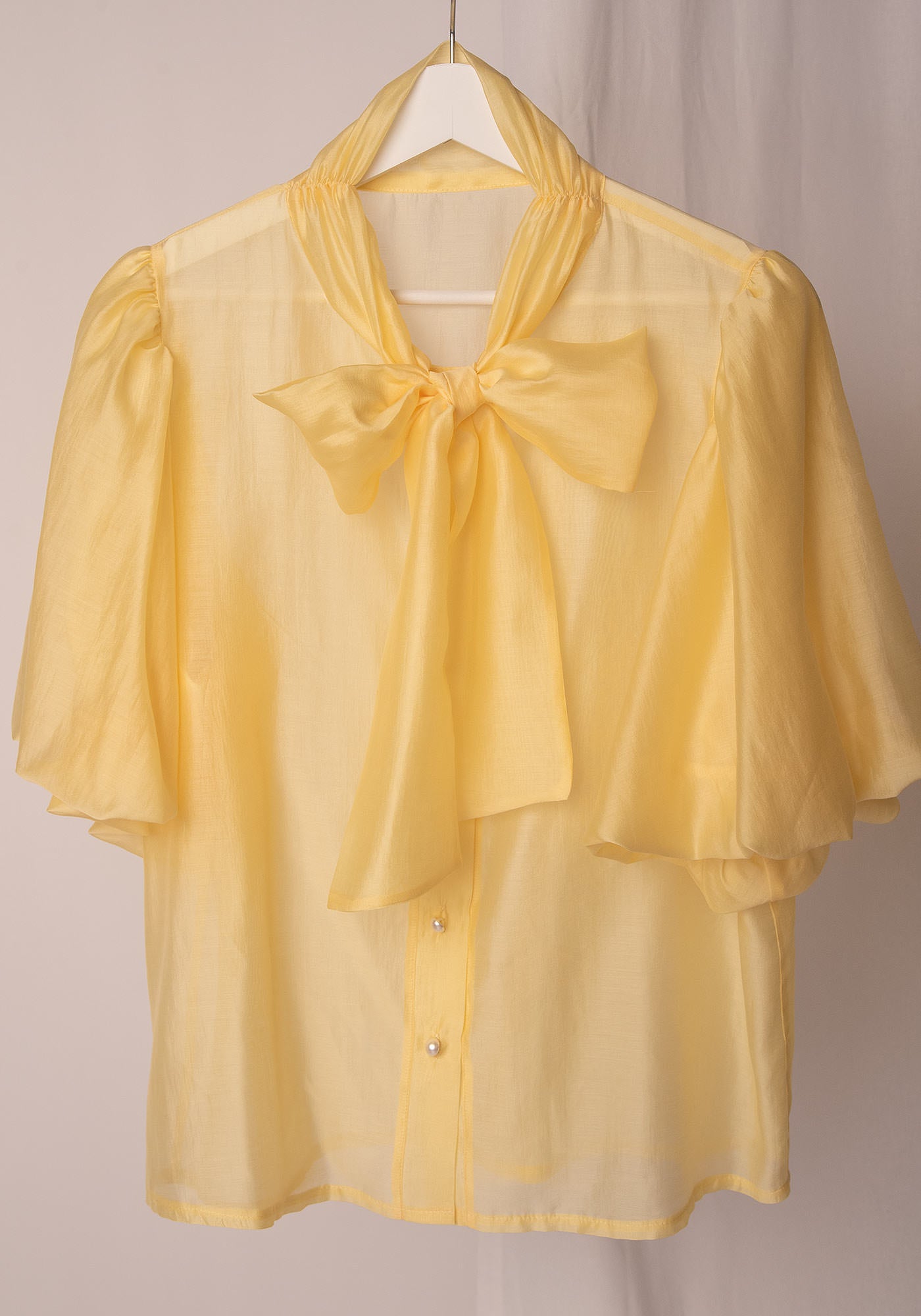 Balloon Sleeve Shirt in Butter yellow