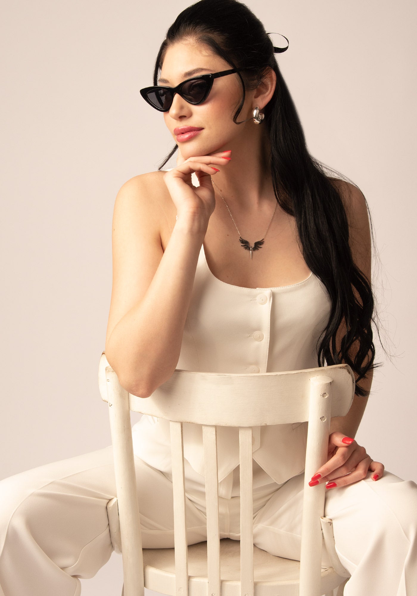 Women's Tailored Button up Waistcoat in Ecru