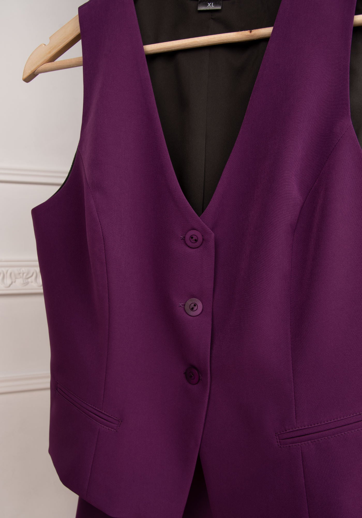 Single Breasted Tailored Women's Vest in Midnight Purple