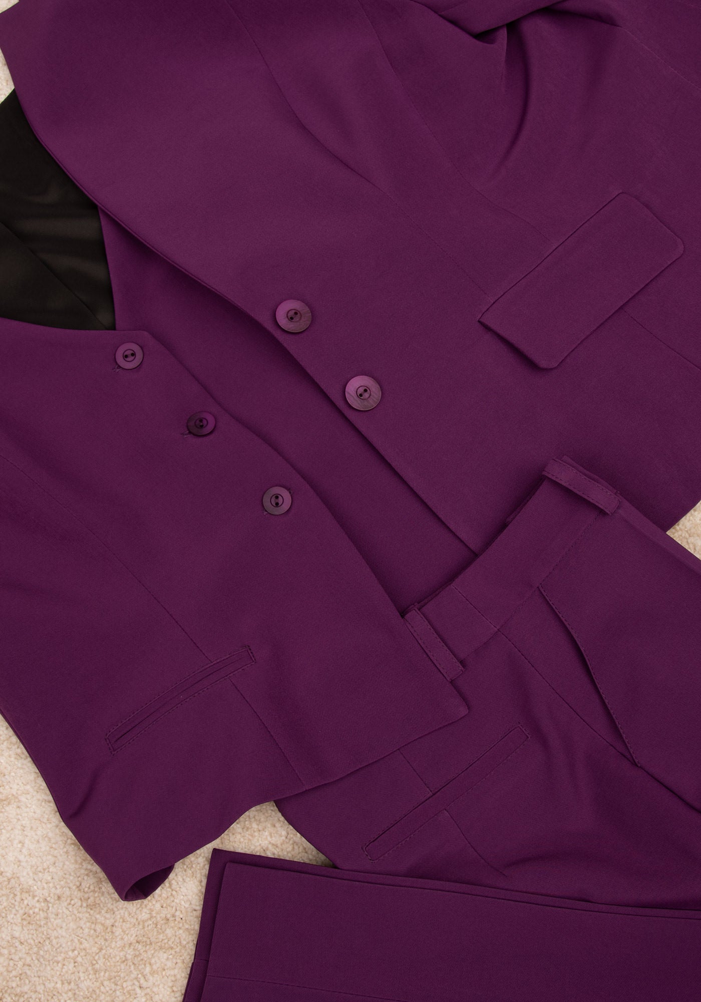 Single Breasted Tailored Women's Vest in Midnight Purple