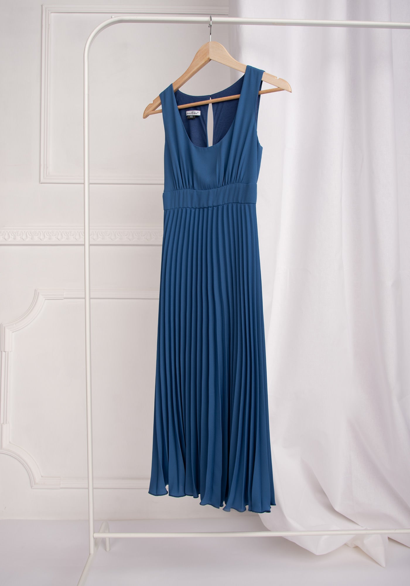 Midi Dress with Soleil pleats in Blue