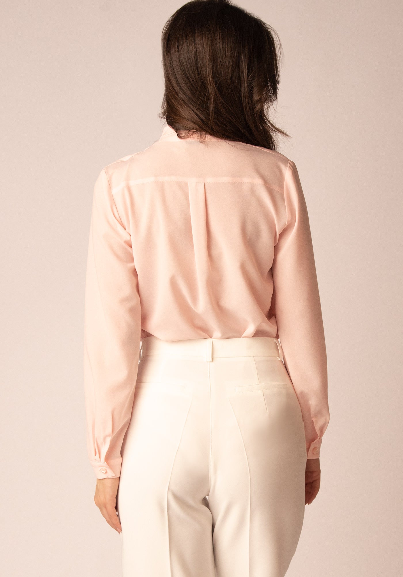 Wrap Front Women's Bodysuit Shirt in Pale pink