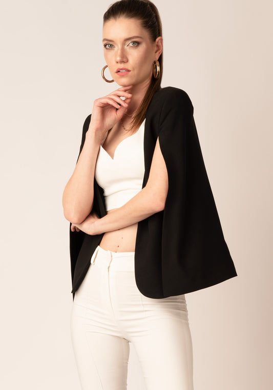 Официален Дамски Блейзер - Пелерина в Черно