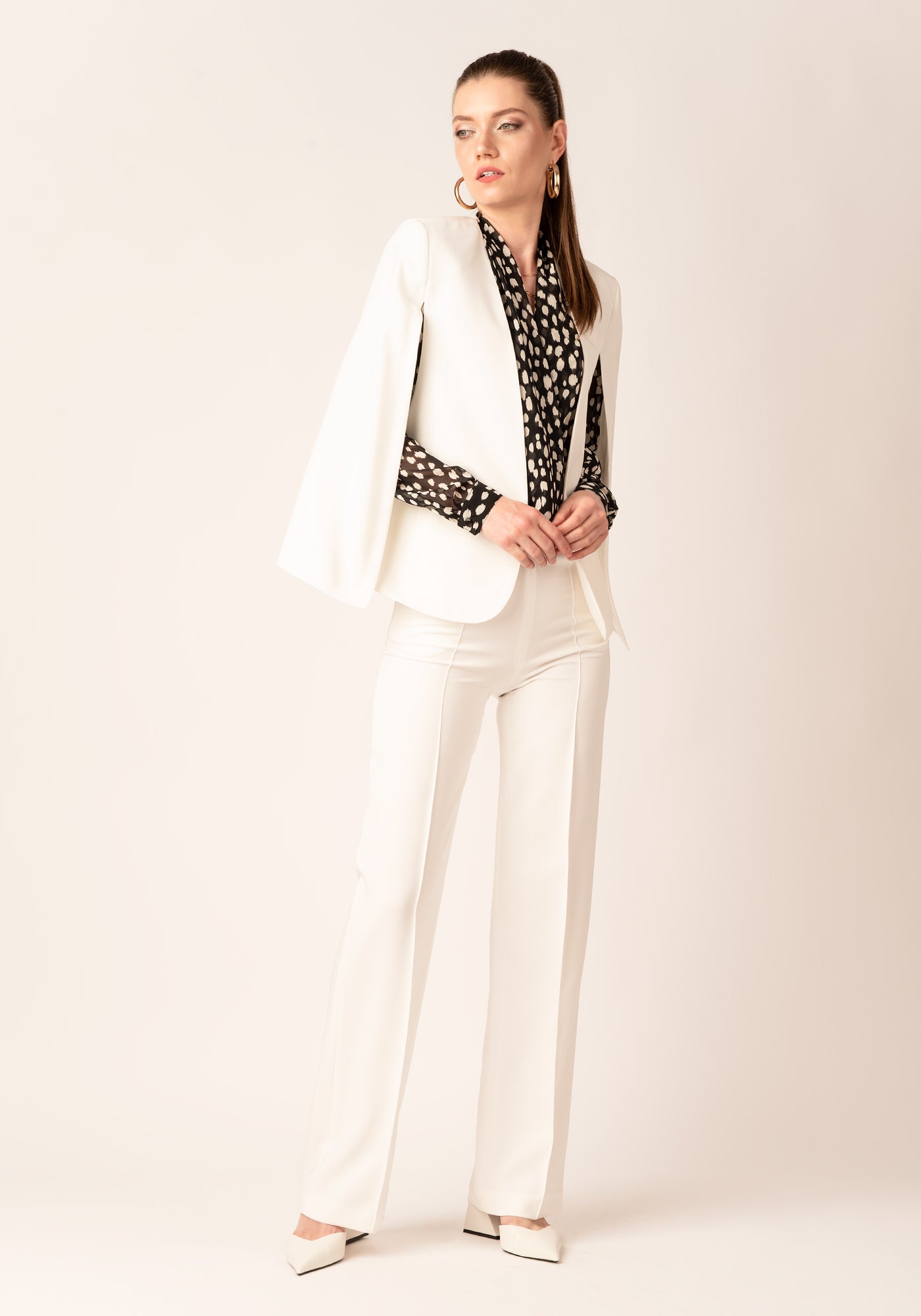 Women's Cape Blazer in Ecru