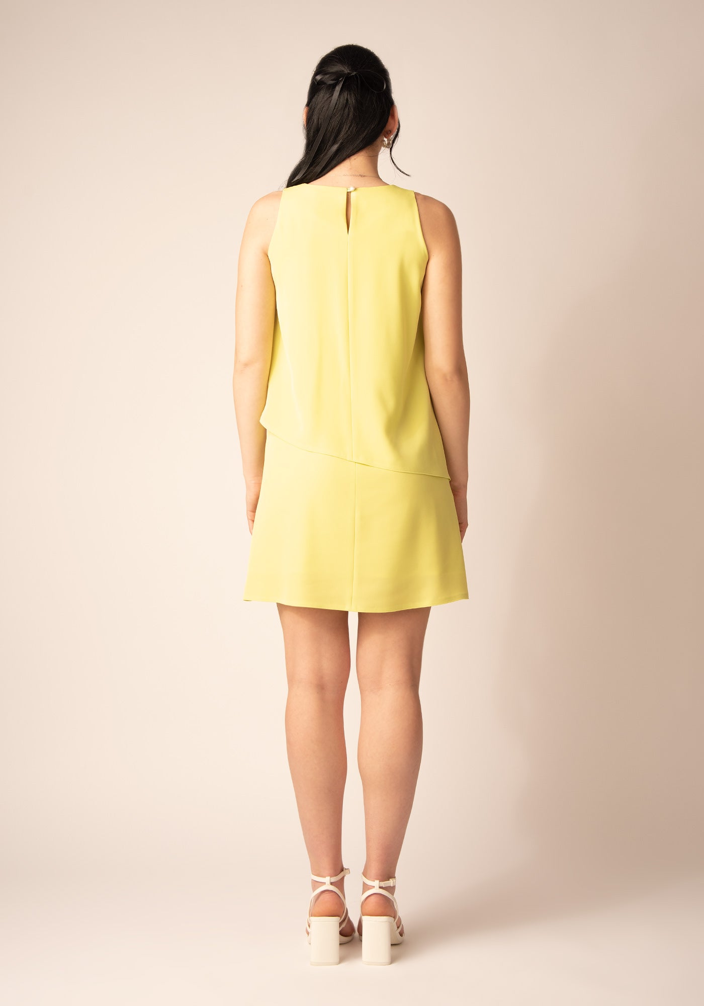 Relaxed fit Smock Dress in Lime